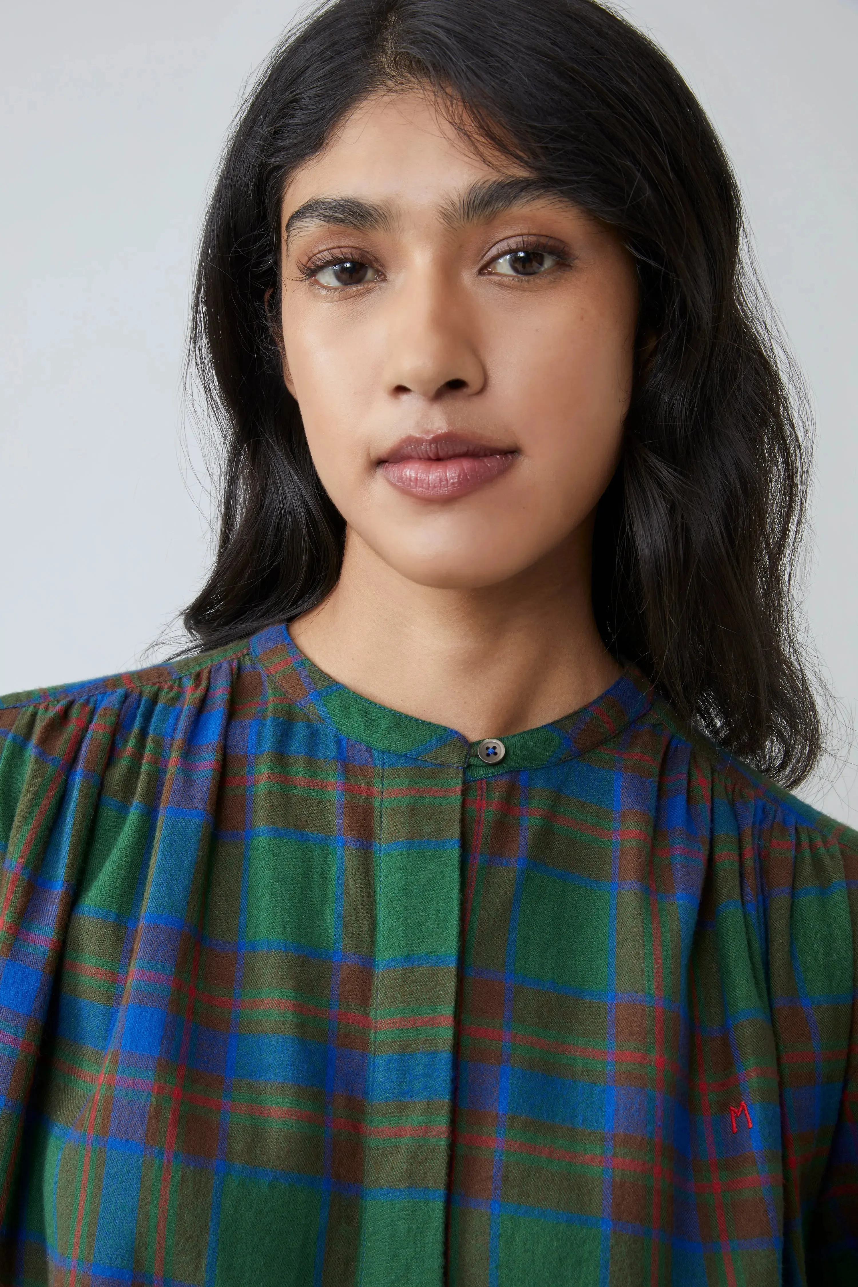 Blouse Emma N°809 Checks Royal Blue sold by Moismont product image thumbnail 3