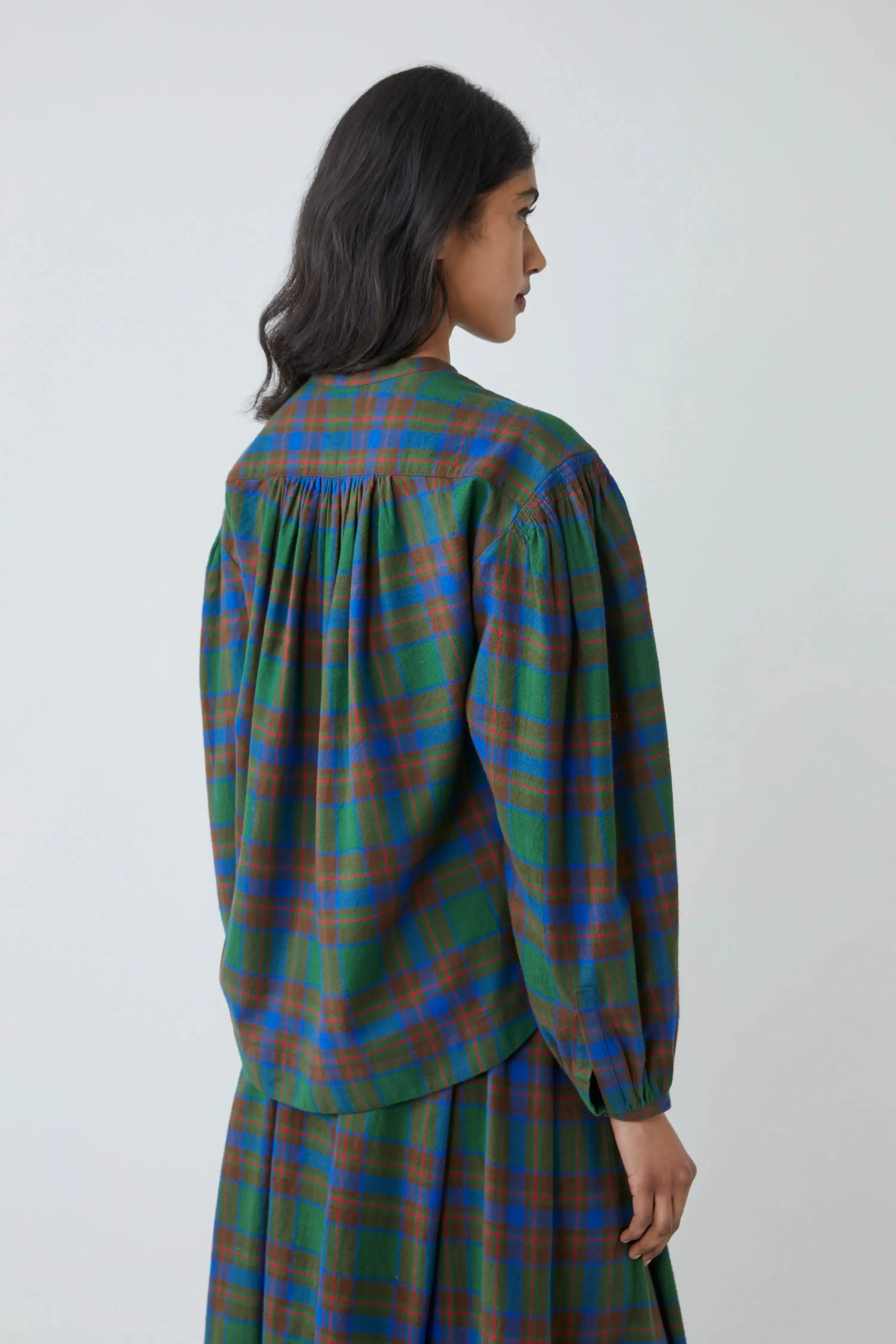 Blouse Emma N°809 Checks Royal Blue sold by Moismont product image thumbnail 4