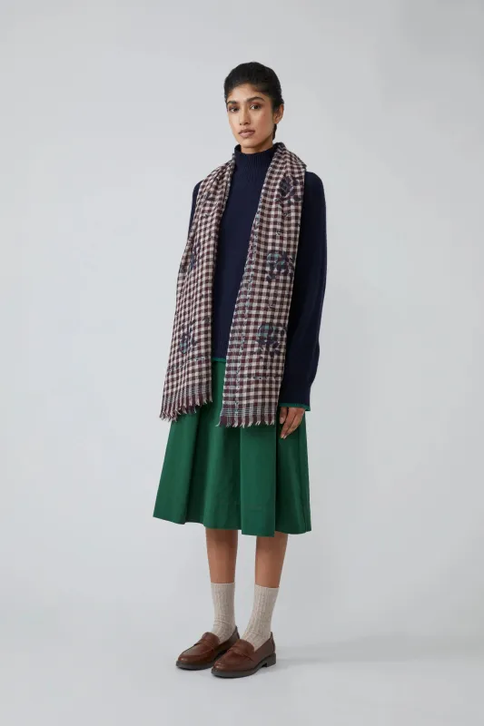 Echarpe Vichy N°693 Flowers Fig made by Moismont