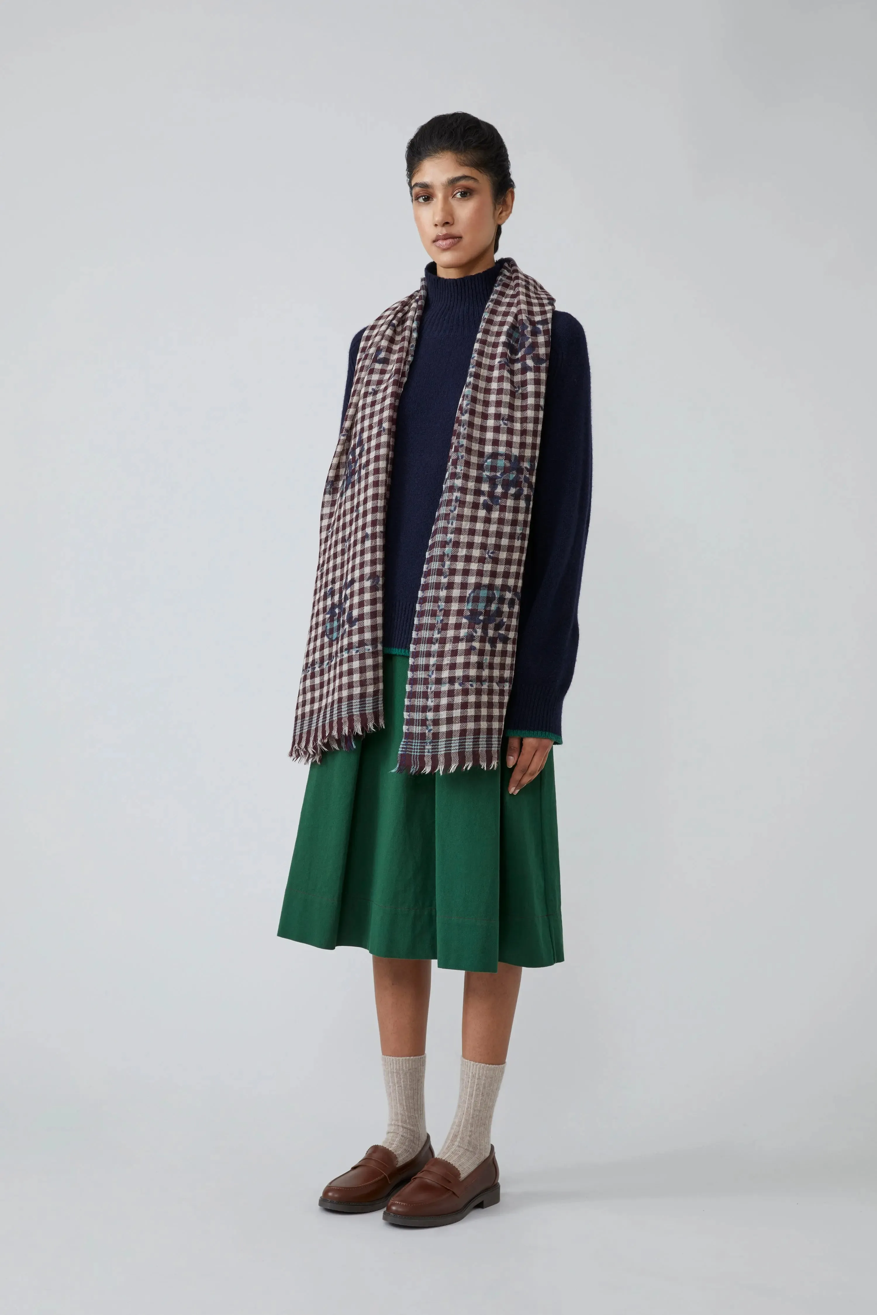 Echarpe Vichy N°693 Flowers Fig sold by Moismont