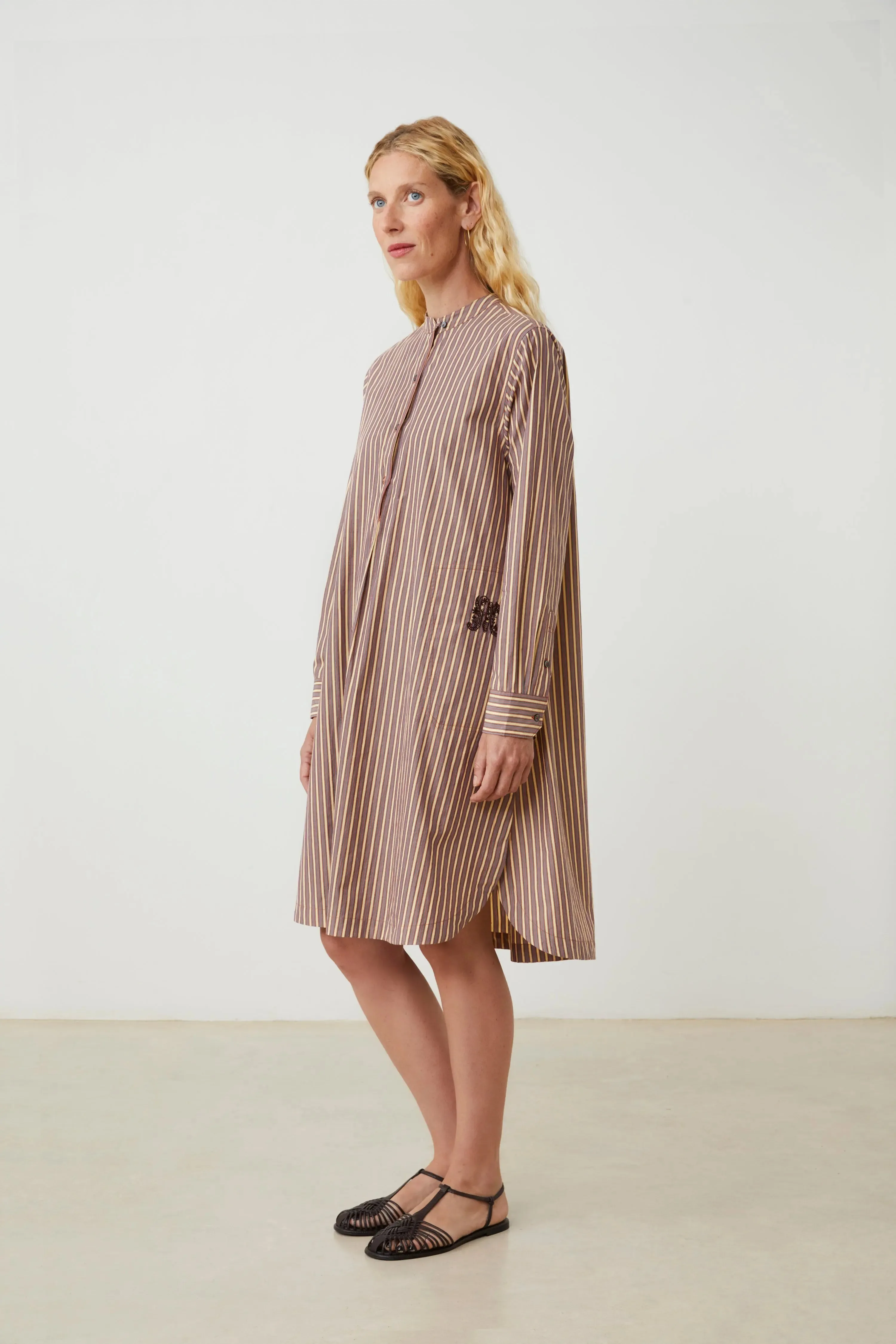 Robe Martine N°784 Pop Stripes Garnet sold by Moismont