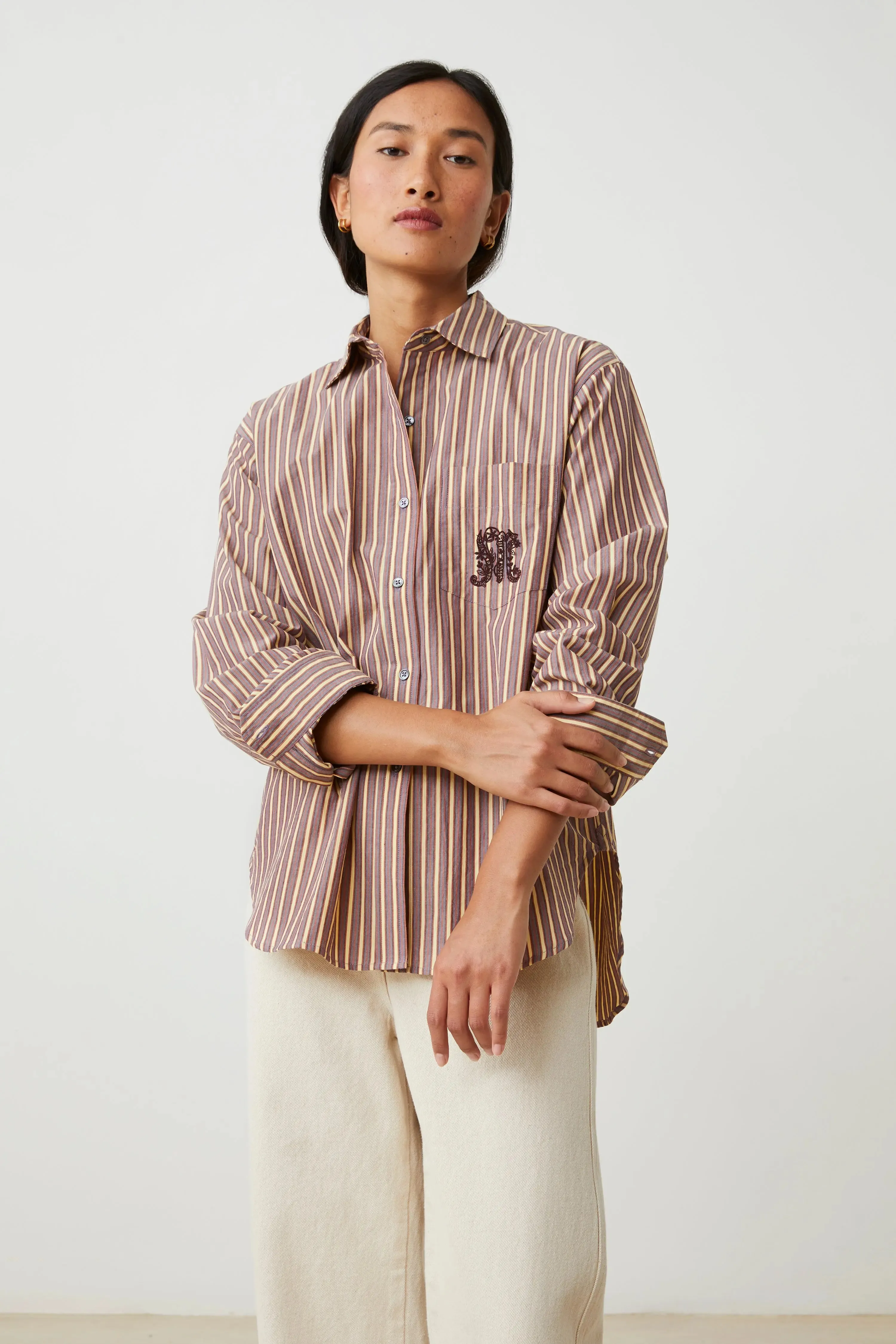Chemise Michelle N°829 Pop Stripes Garnet sold by Moismont