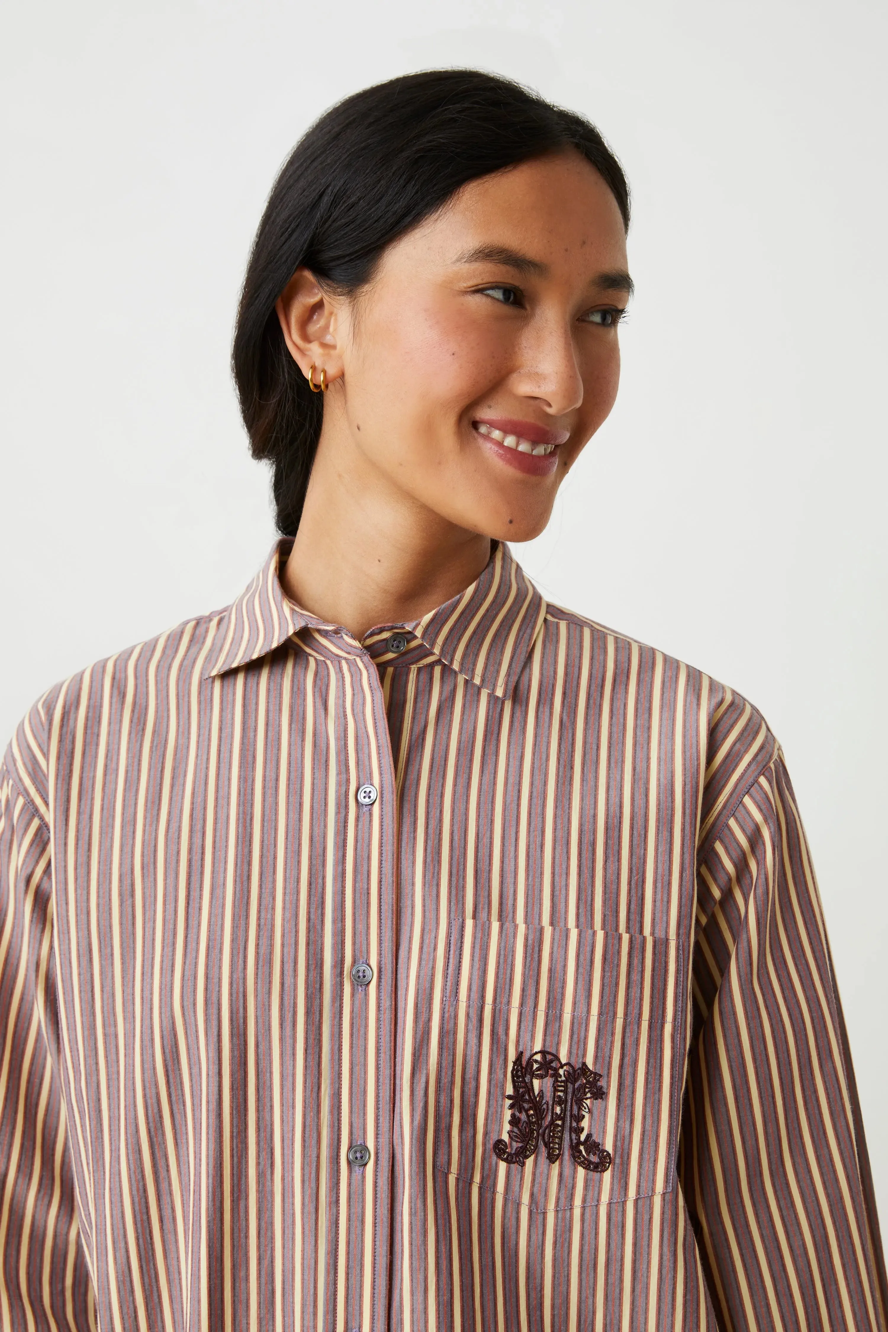Chemise Michelle N°829 Pop Stripes Garnet sold by Moismont product image thumbnail 5