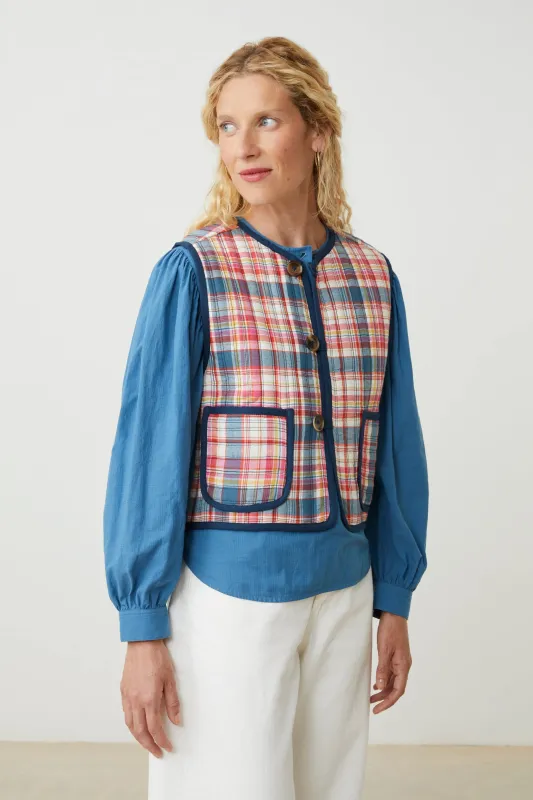 Gilet Annie N°828 Secret Checks Pop Pink made by Meli Melo