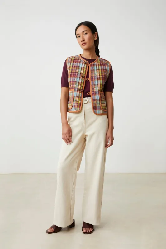 Gilet Annie N°828 Secret Checks Mineral made by Meli Melo