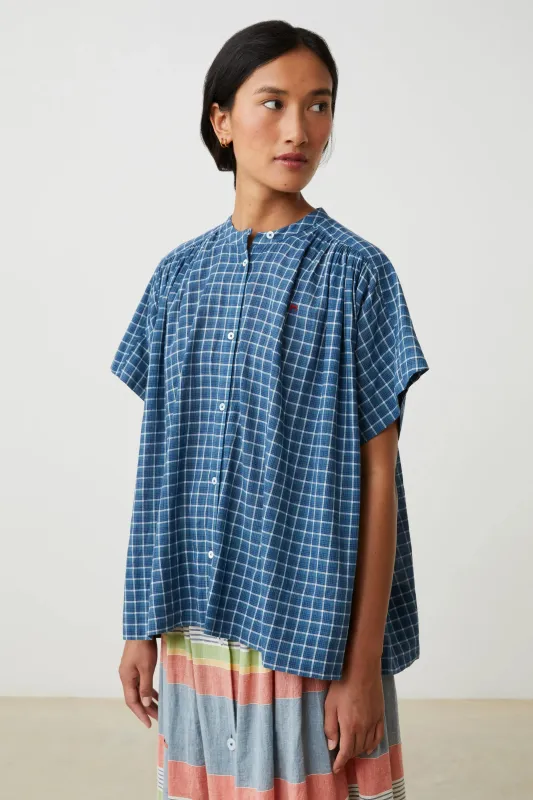 Blouse Max N°775 Messager Checks Indigo made by Moismont