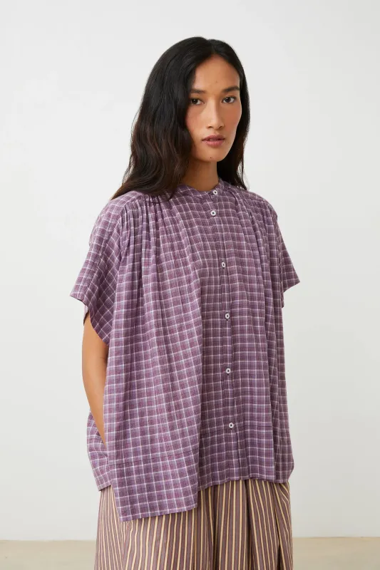 Blouse Max N°775 Messager Checks Amethyst made by Moismont
