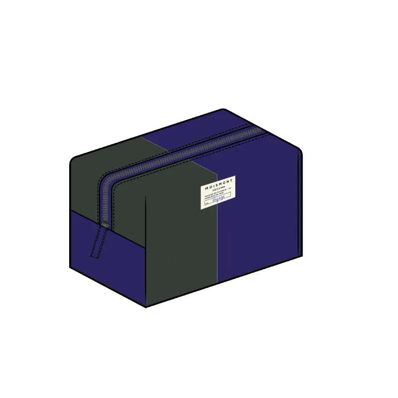 Trousse de maquillage N°37 Block Khaki/Ink Blue made by Moismont