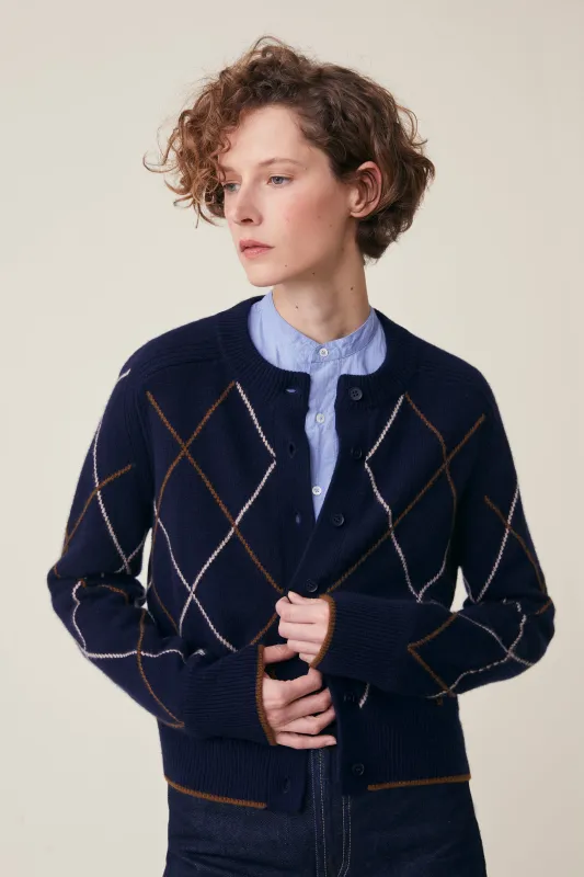 Gilet Auguste N°233 Arlequin Magic Blue made by Moismont