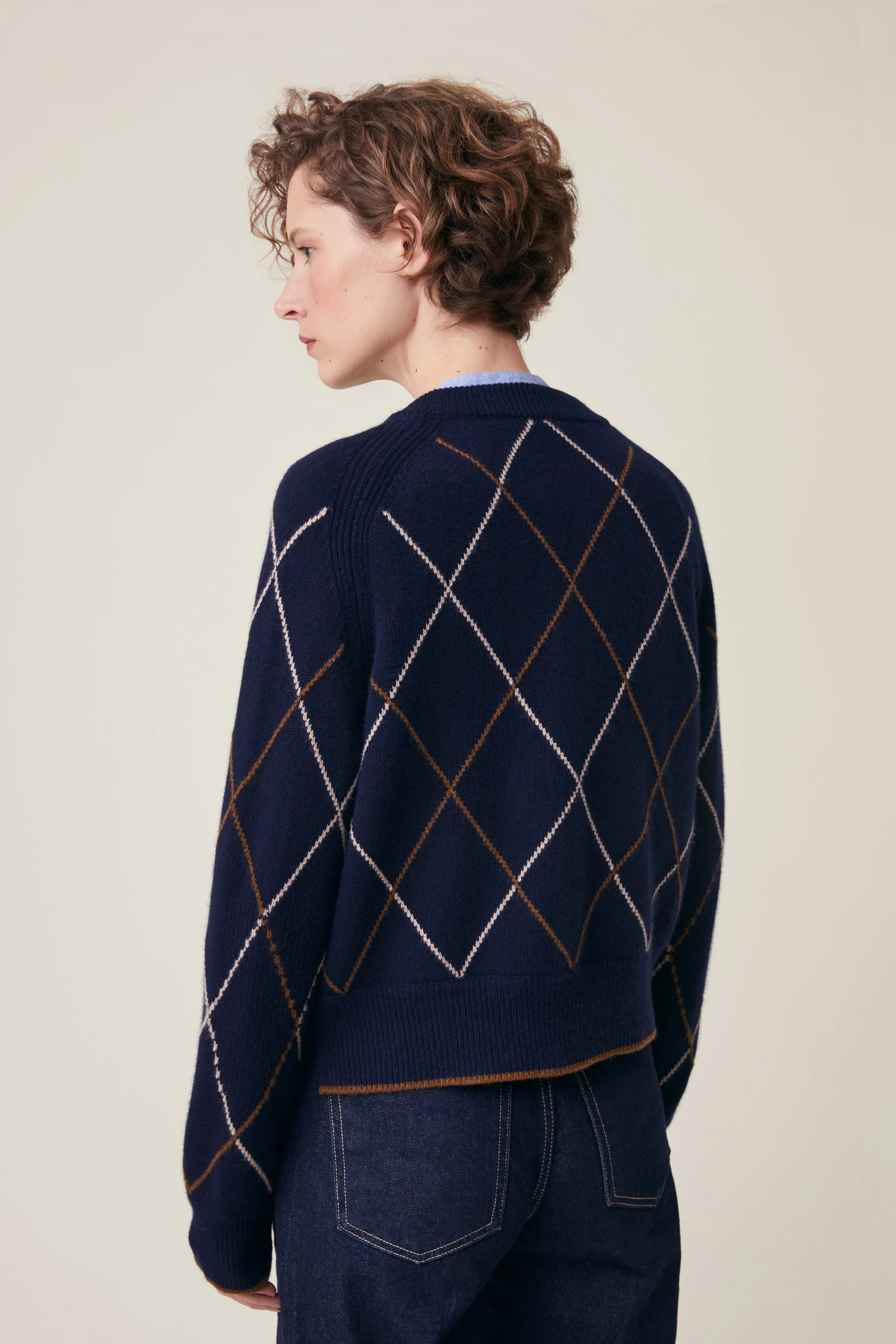 Gilet Auguste N°233 Arlequin Magic Blue sold by Moismont product image thumbnail 5