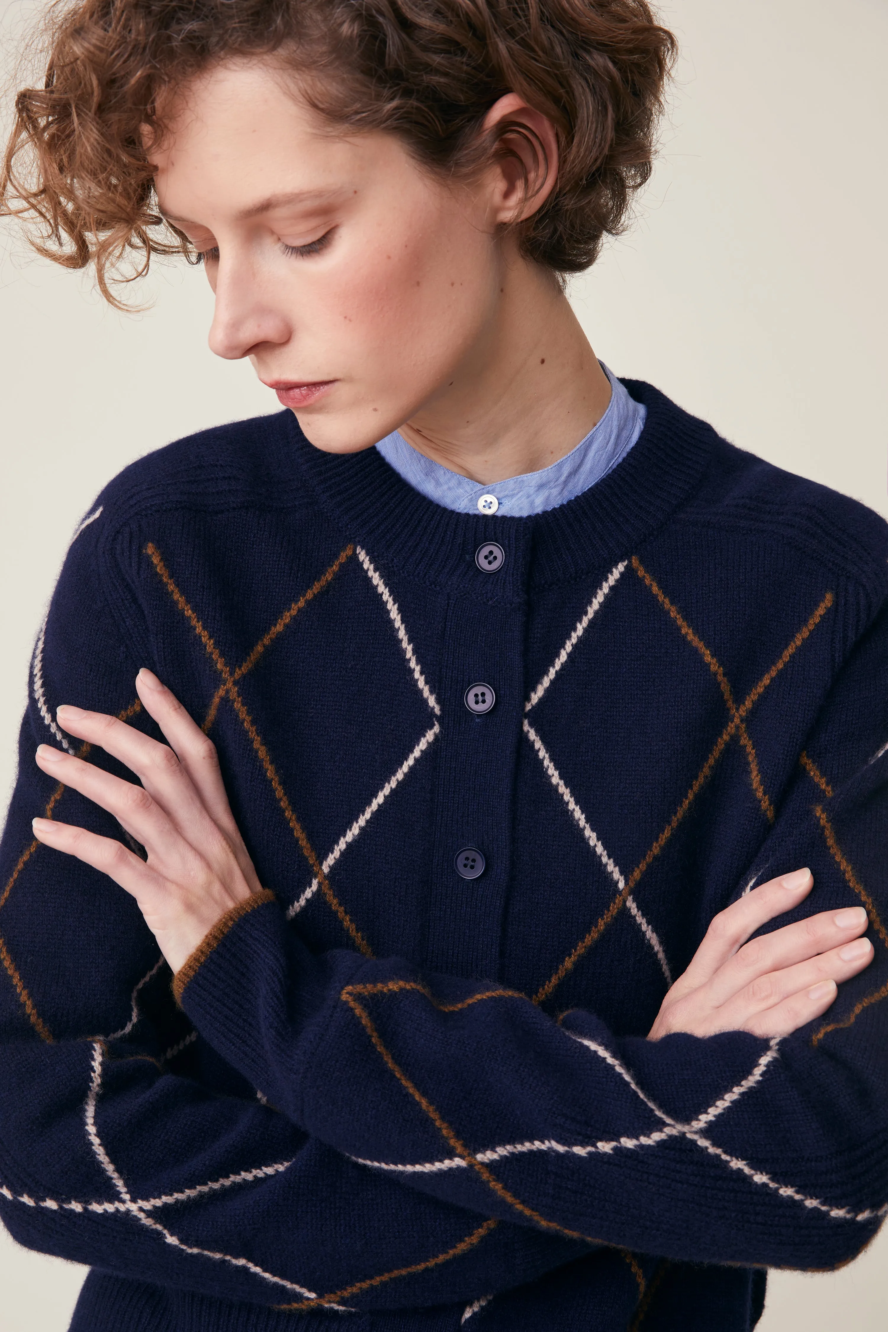 Gilet Auguste N°233 Arlequin Magic Blue sold by Moismont product image thumbnail 3