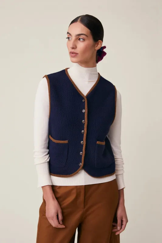 Gilet Angele N°232 Magic Blue made by Moismont