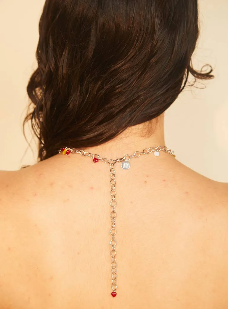 Glass Heart Tassel Necklace sold by PAR ICI product image thumbnail 4