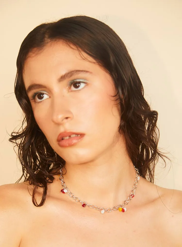 Glass Heart Tassel Necklace sold by PAR ICI product image thumbnail 3