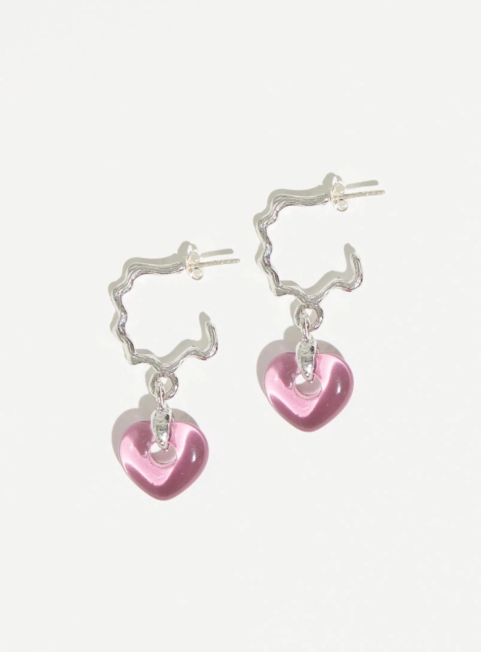 Juicy Wavy Hoops - Lavender Hearts sold by PAR ICI