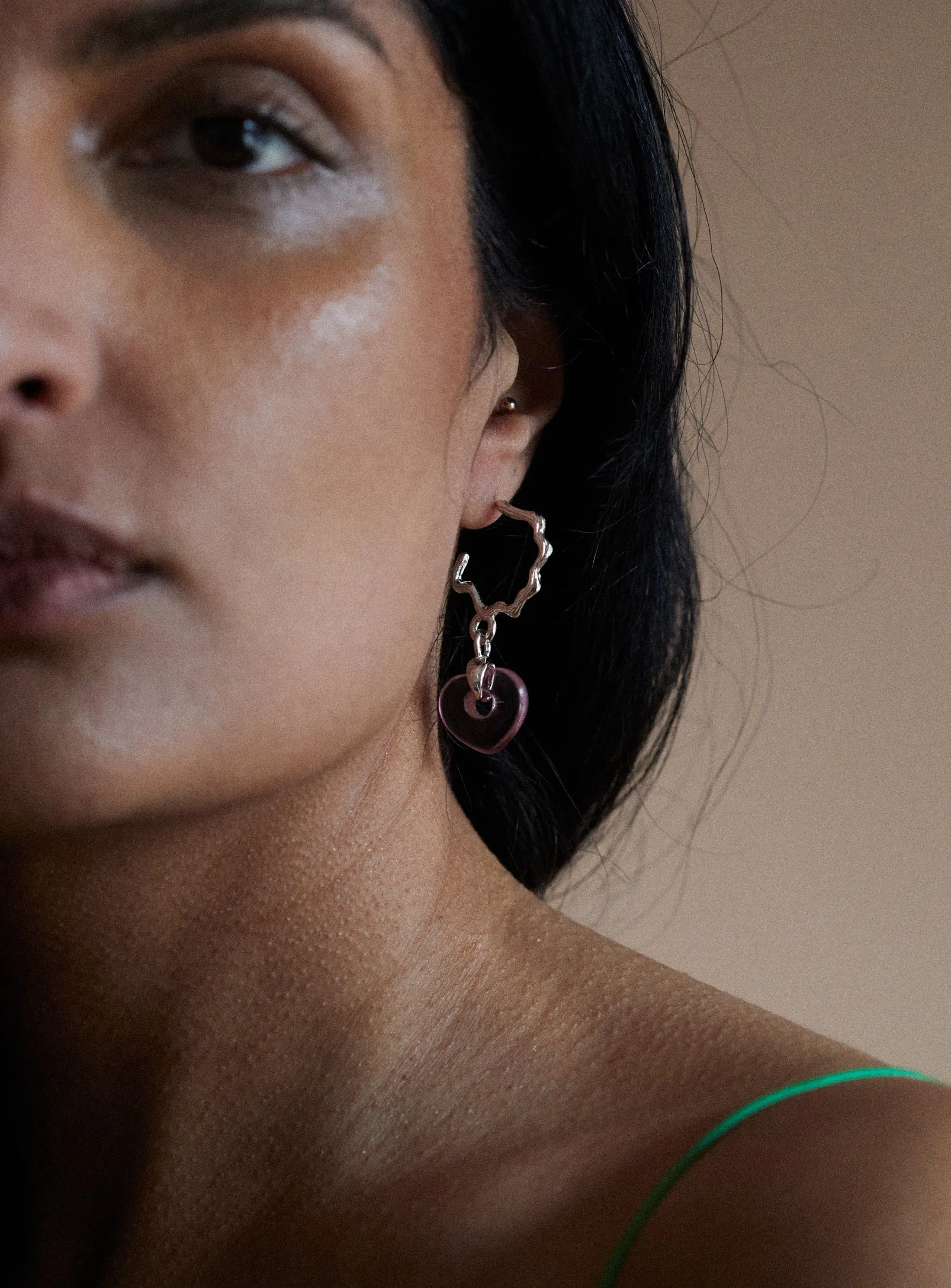 Juicy Wavy Hoops - Cyan Heart sold by PAR ICI product image thumbnail 4