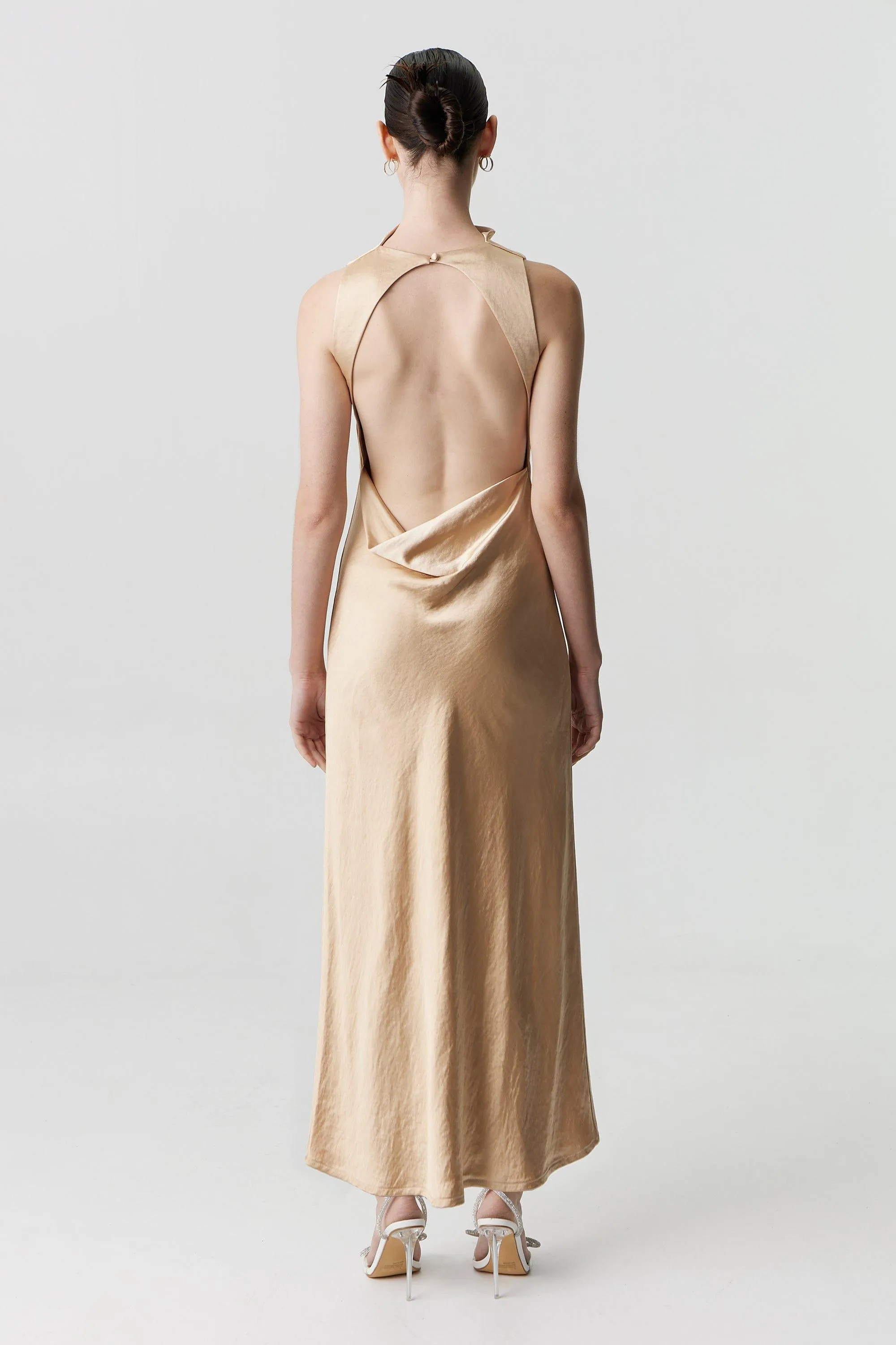 SATIN BIAS COWL BACK MAXI | SAND sold by Third Form product image thumbnail 3