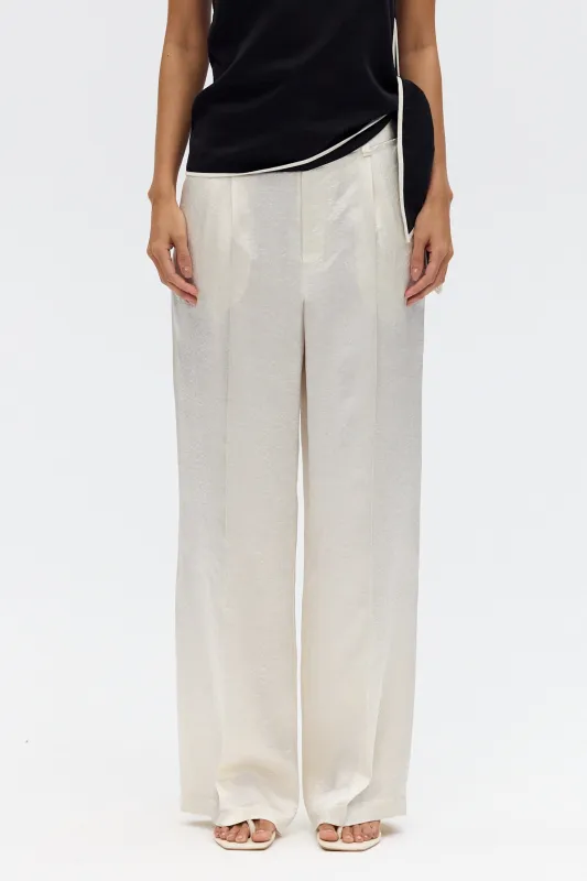 CRUSH TAILORED TROUSER | CREAM made by Third Form