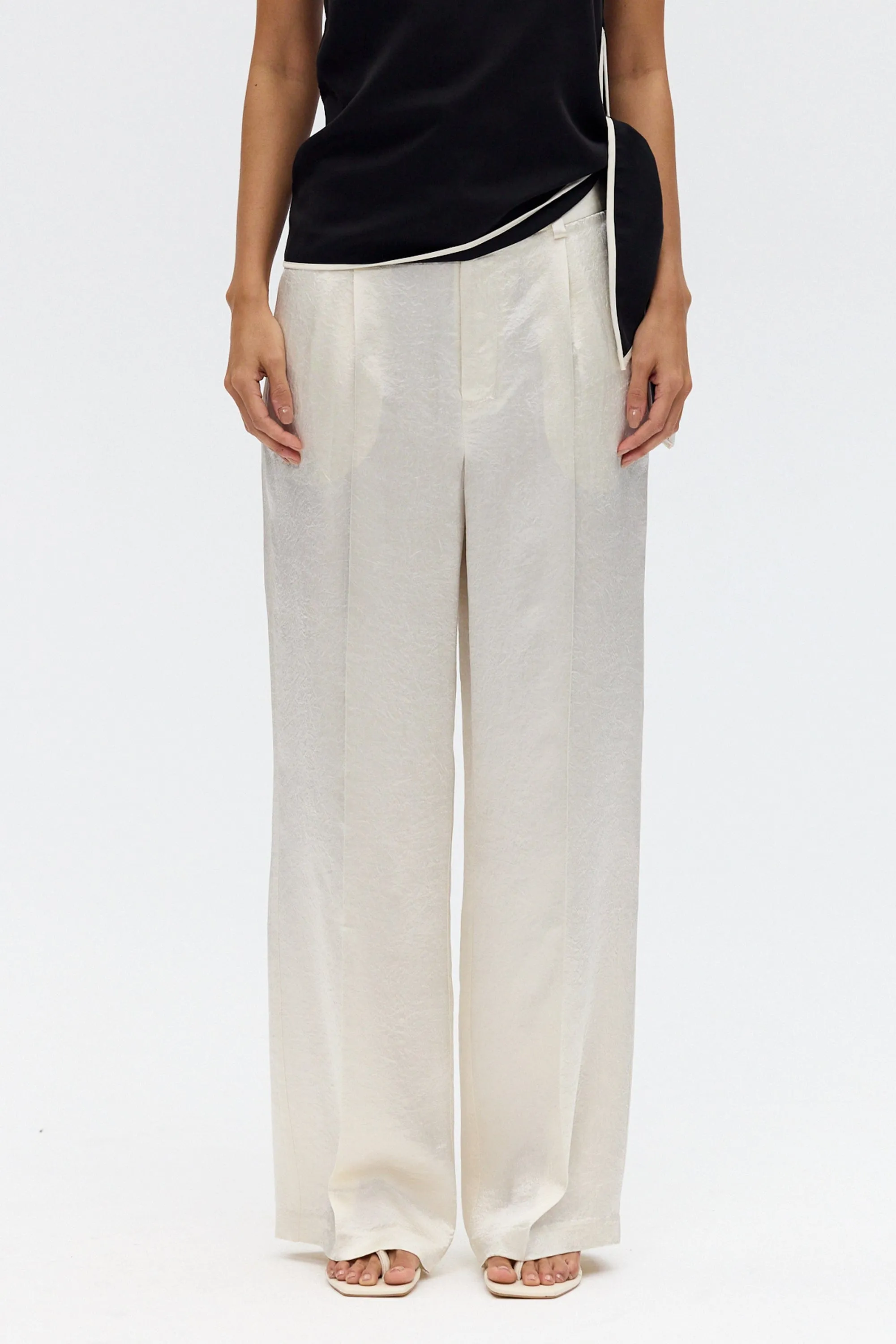 CRUSH TAILORED TROUSER | CREAM sold by Third Form