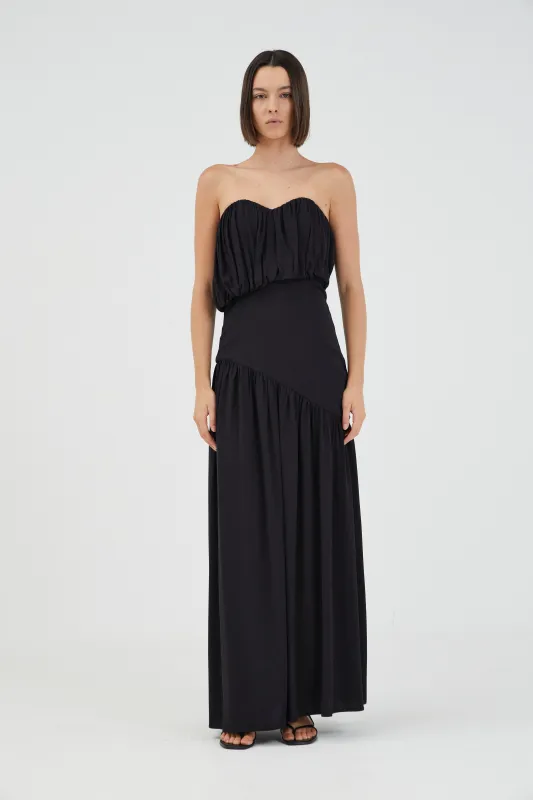 SERAPHIC STRAPLESS MAXI DRESS | BLACK made by Third Form