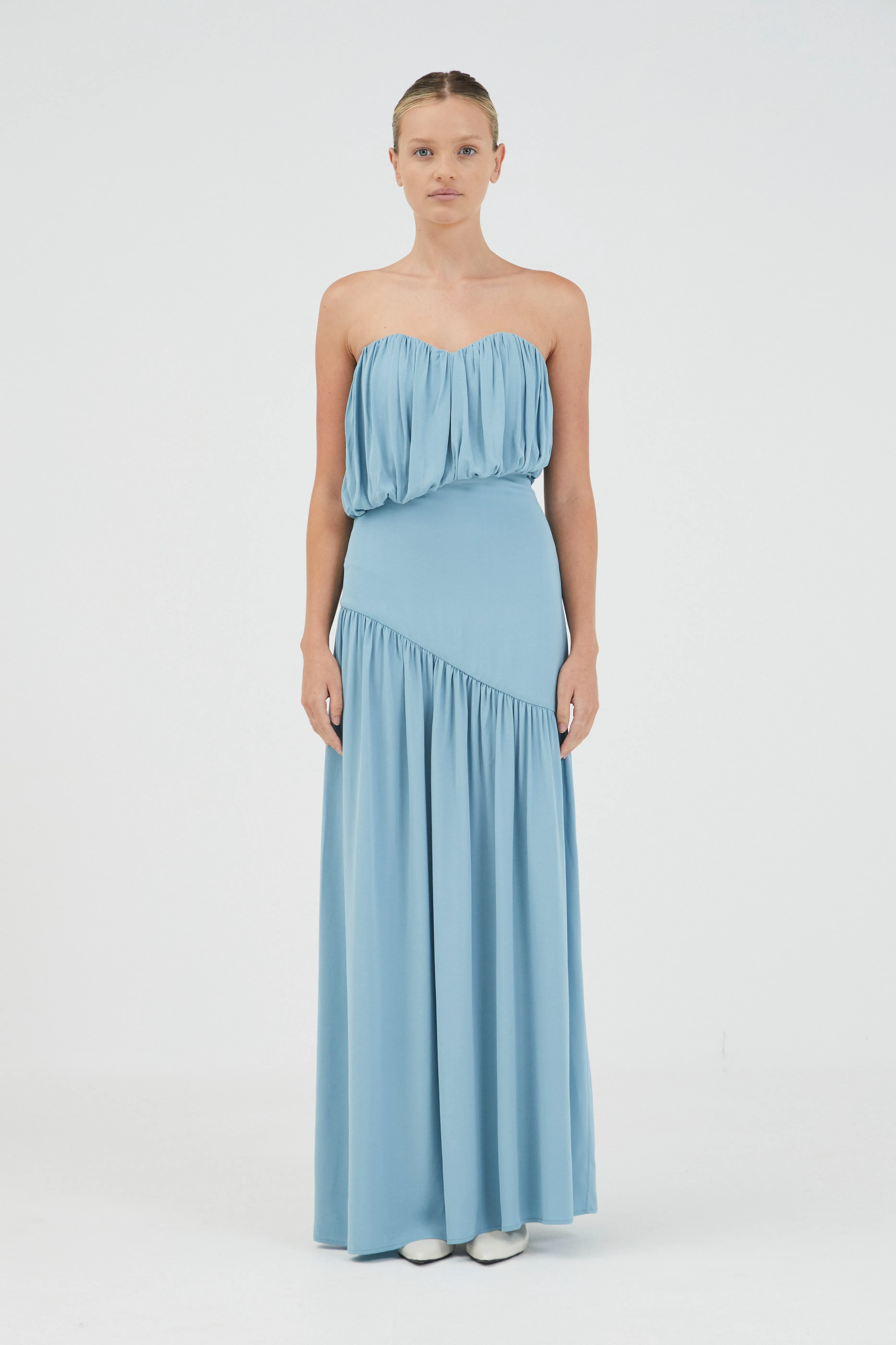 SERAPHIC STRAPLESS MAXI DRESS | AQUATIC sold by Third Form