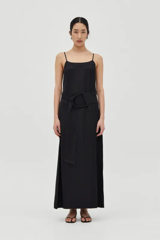 ELYSIAN BELTED MAXI DRESS | BLACK sold by Third Form