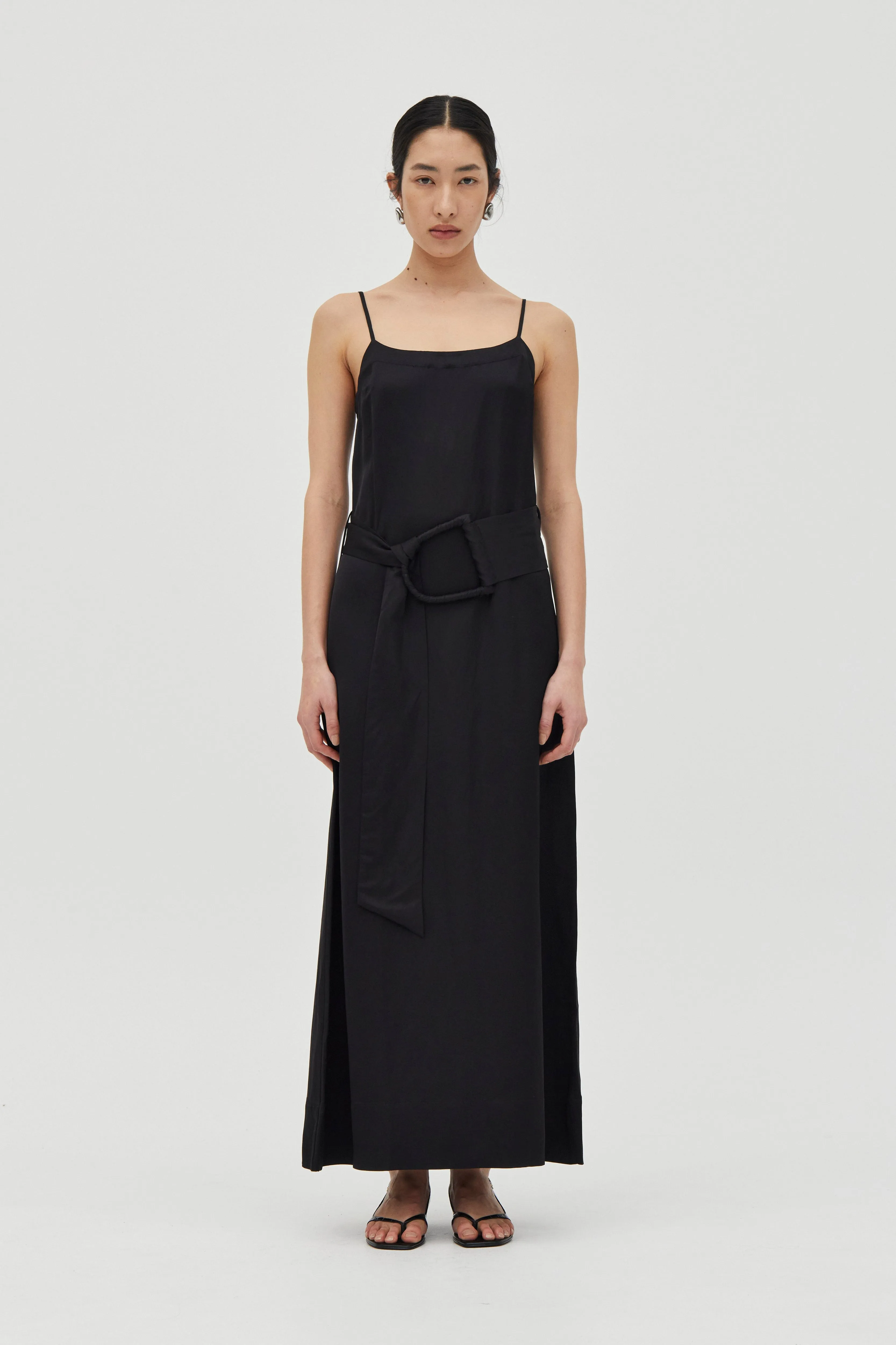 ELYSIAN BELTED MAXI DRESS | BLACK sold by Third Form