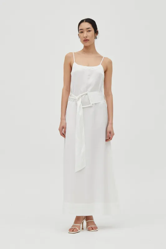 ELYSIAN BELTED MAXI DRESS | WHITE sold by Third Form