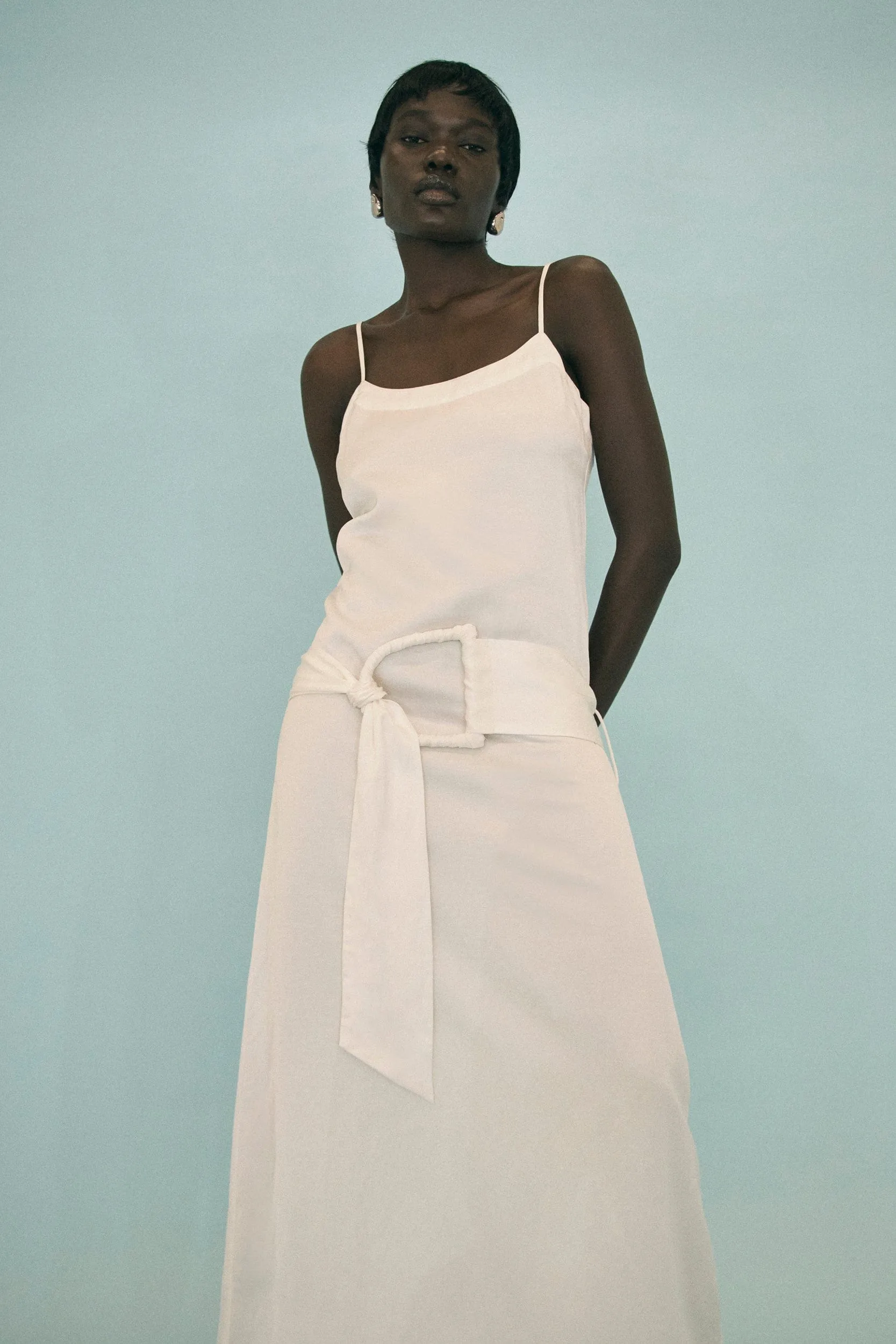 ELYSIAN BELTED MAXI DRESS | WHITE sold by Third Form product image thumbnail 2