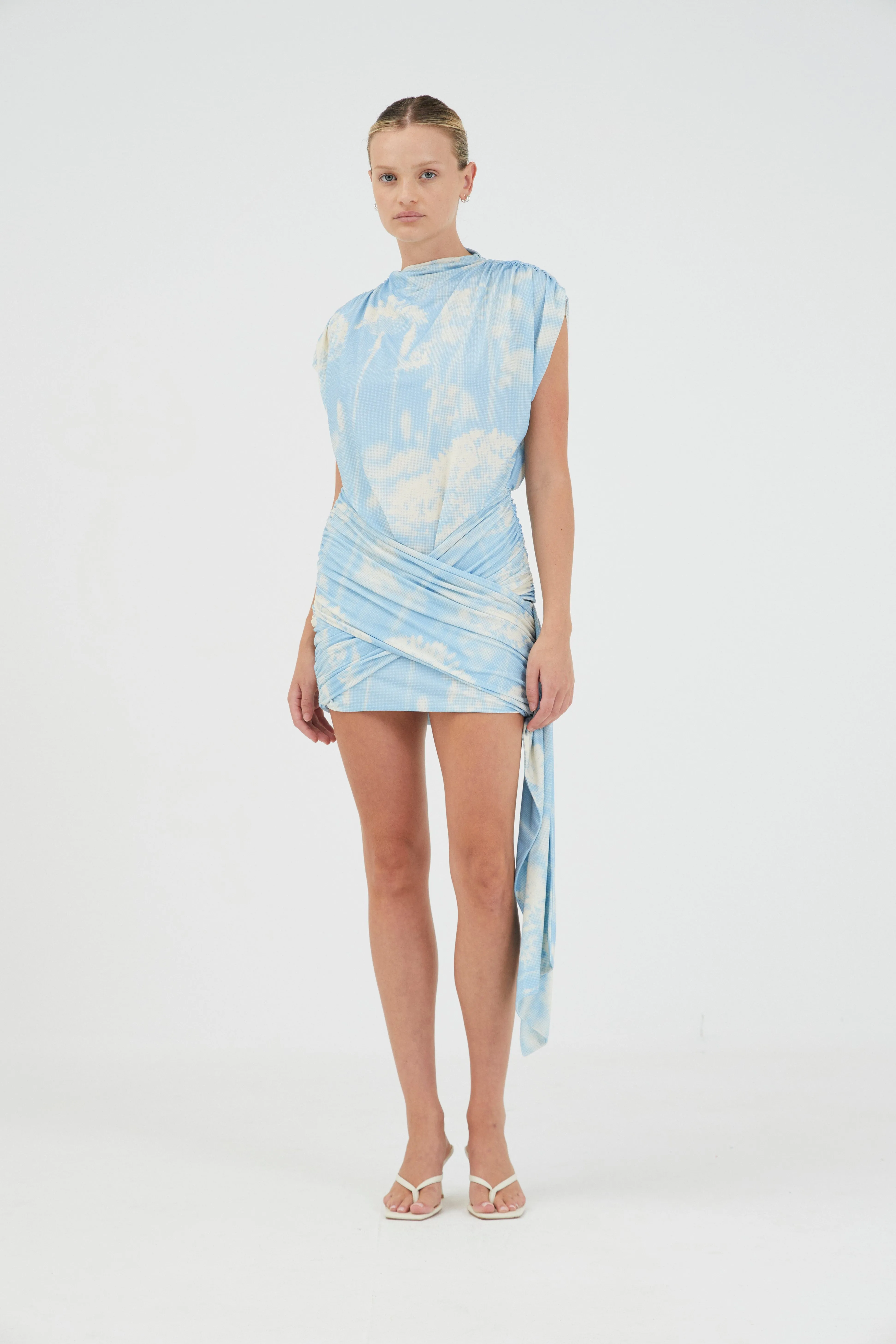 AURA DRAPED MINI DRESS | FLORAL ILLUSION sold by Third Form product image thumbnail 2