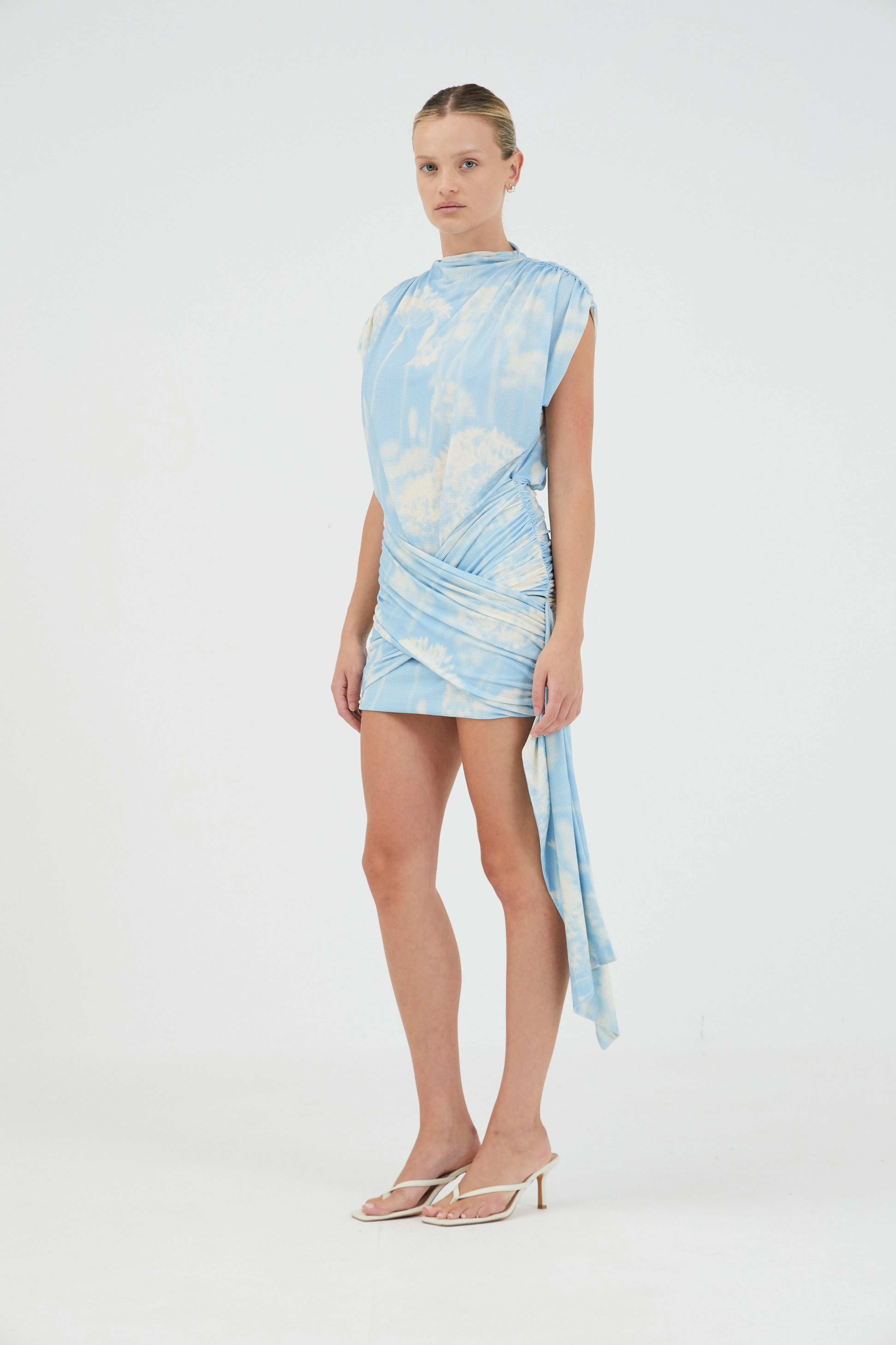 AURA DRAPED MINI DRESS | FLORAL ILLUSION sold by Third Form product image thumbnail 5