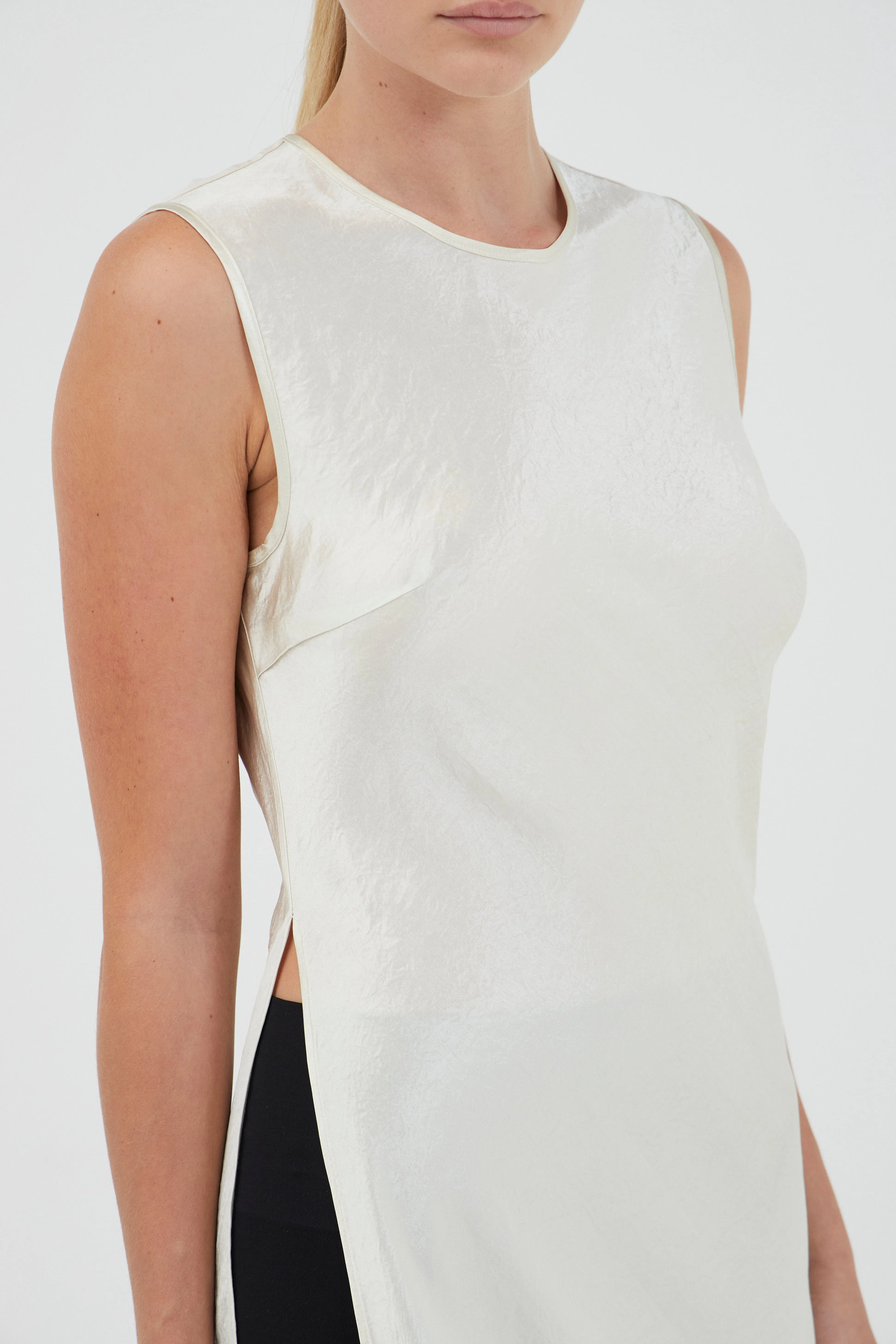 REVERY HIGH SPLIT TANK DRESS | CREAM sold by Third Form product image thumbnail 4