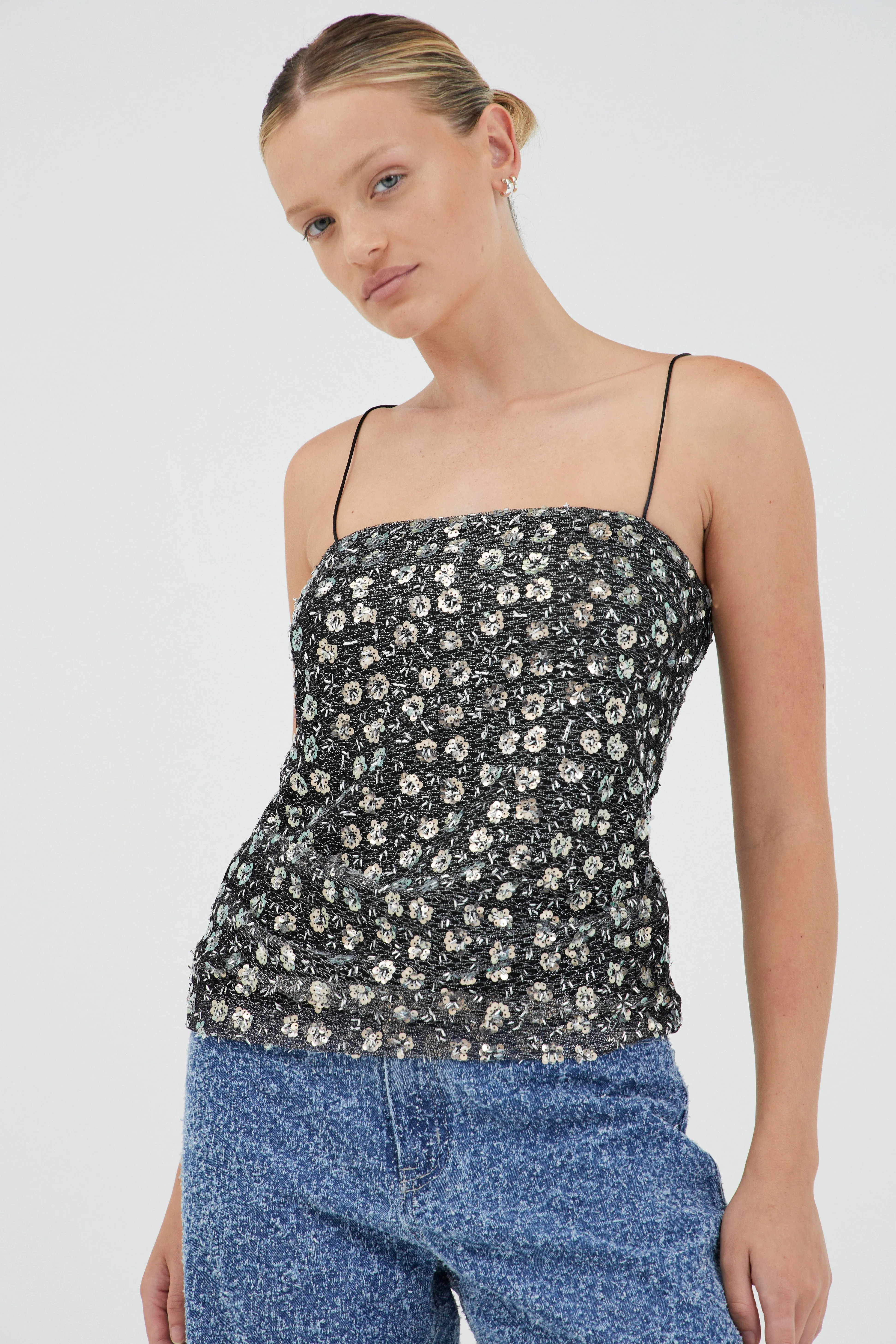 CELESTIAL CAMI | SILVER SEQUIN sold by Third Form product image thumbnail 4