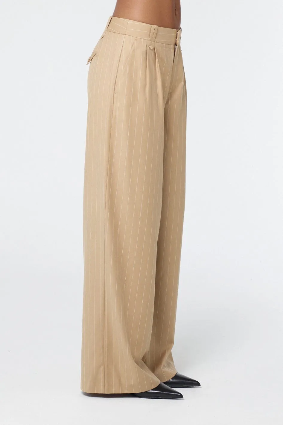 PINSTRIPE TAILORED PANT | LATTE PINSTRIPE sold by Third Form product image thumbnail 4