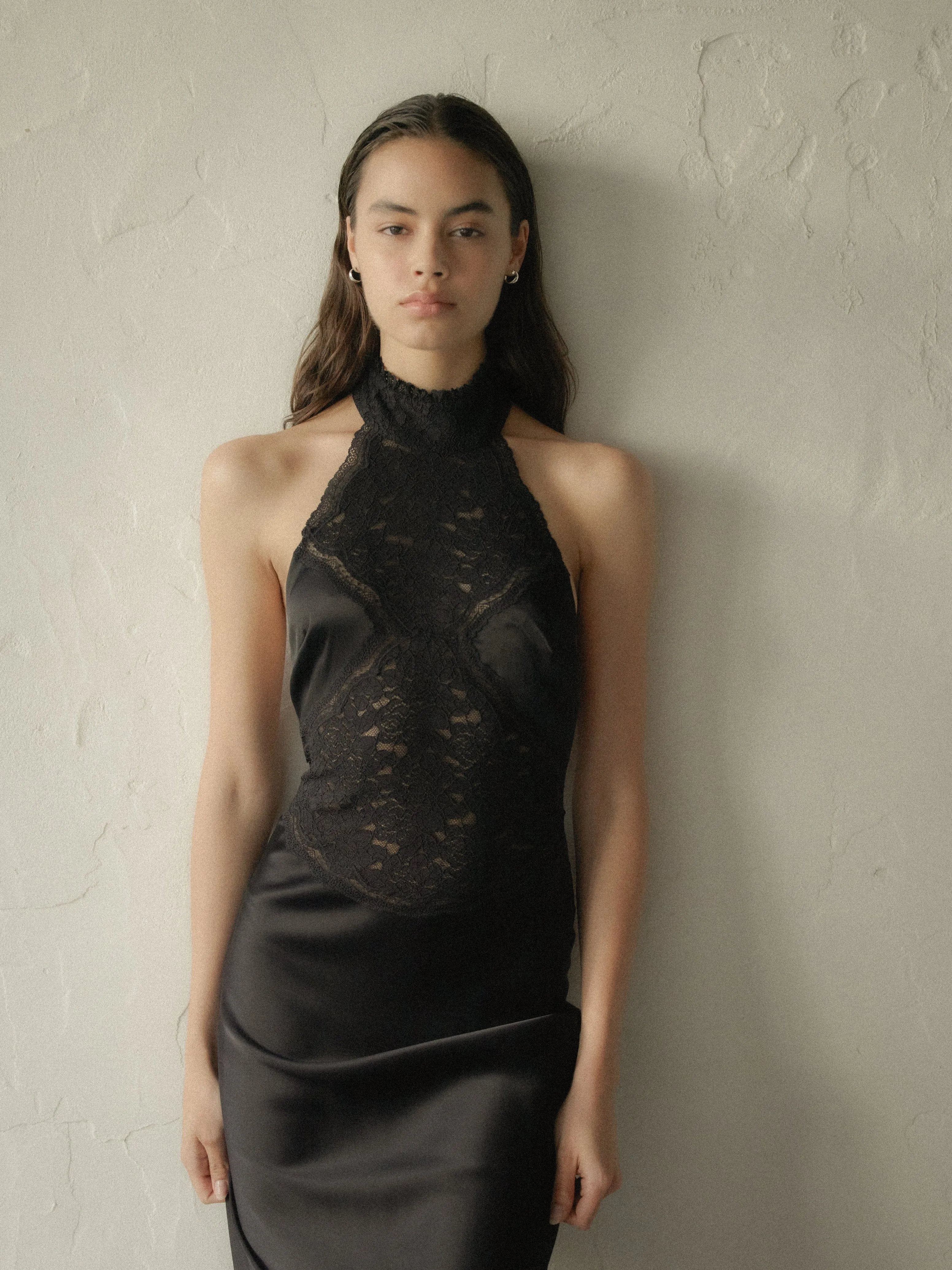 SERENADE LACE HALTER MAXI | BLACK sold by Third Form product image thumbnail 2