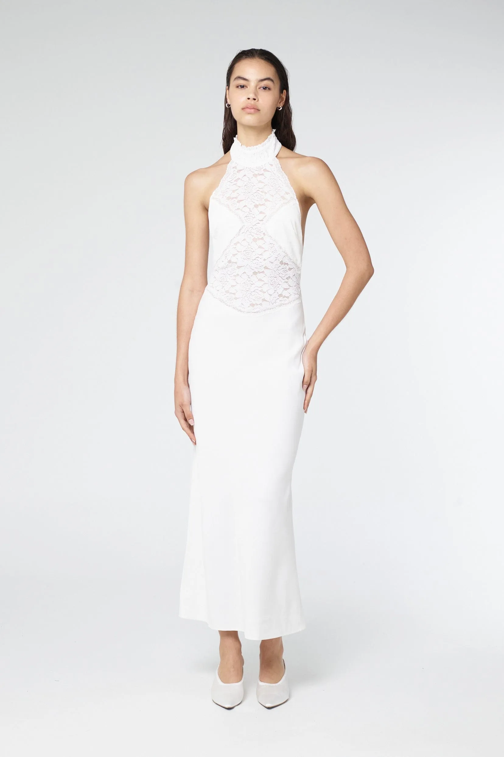SERENADE LACE HALTER MAXI | GARDENIA sold by Third Form product image thumbnail 3