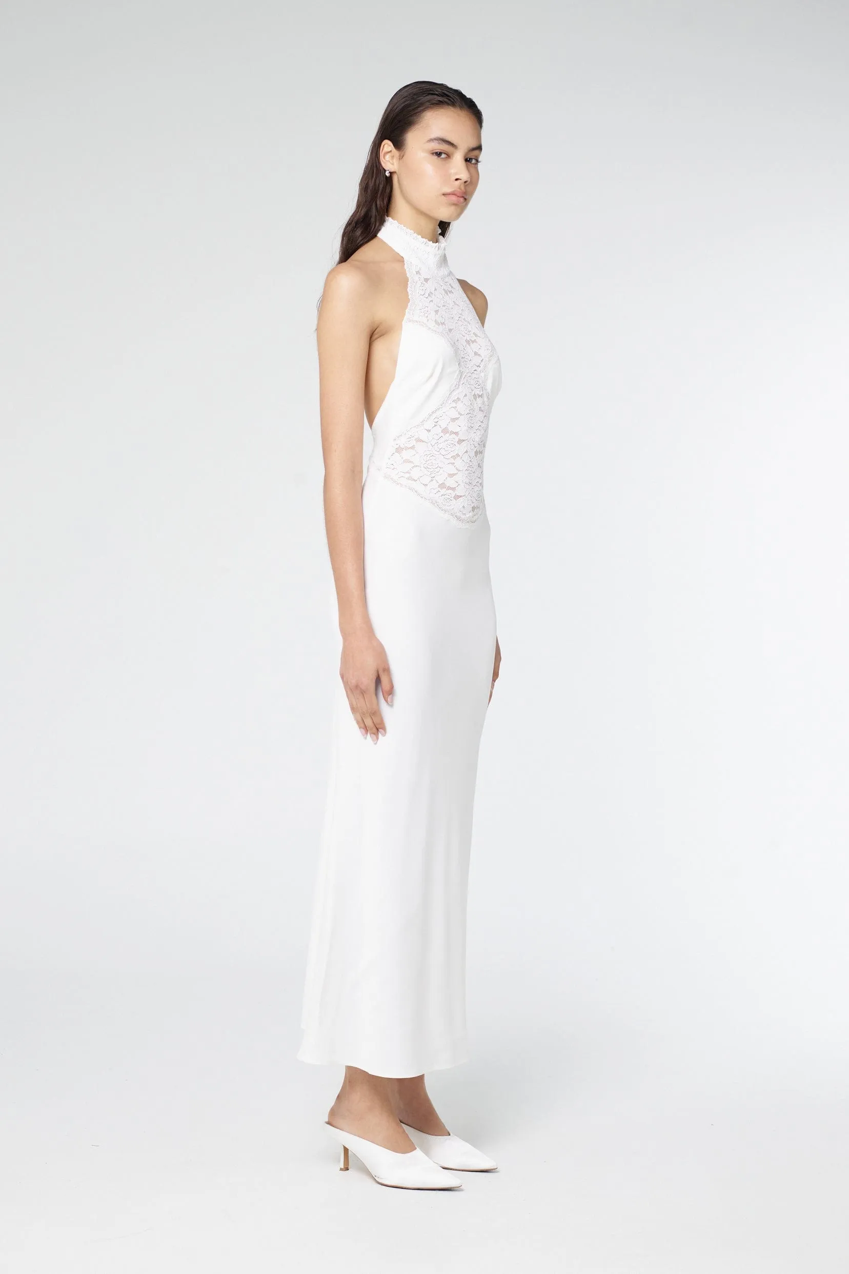 SERENADE LACE HALTER MAXI | GARDENIA sold by Third Form product image thumbnail 4