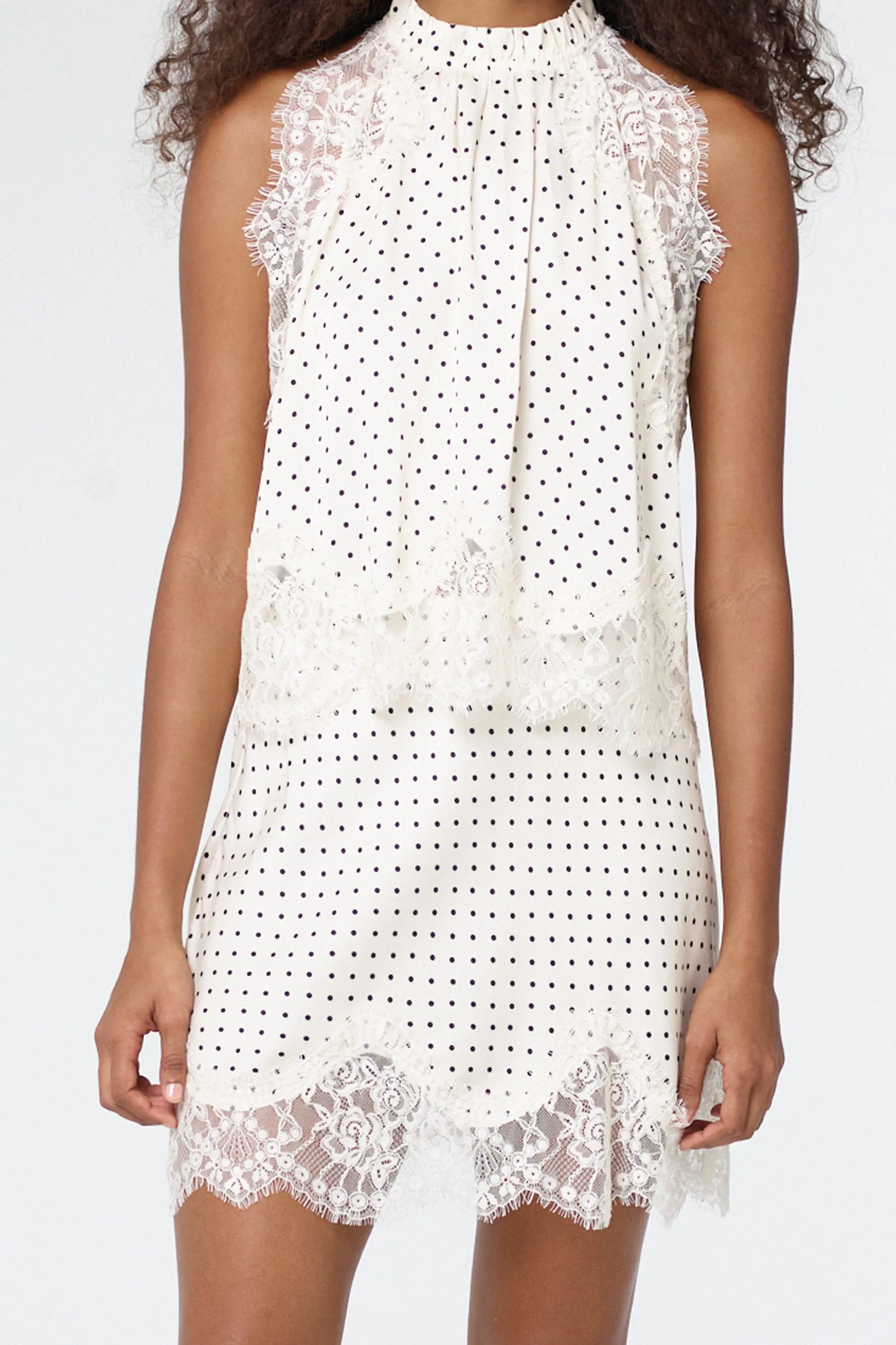 VISIONS LACE MINI SKIRT | CREAM POLKA DOT sold by Third Form product image thumbnail 5
