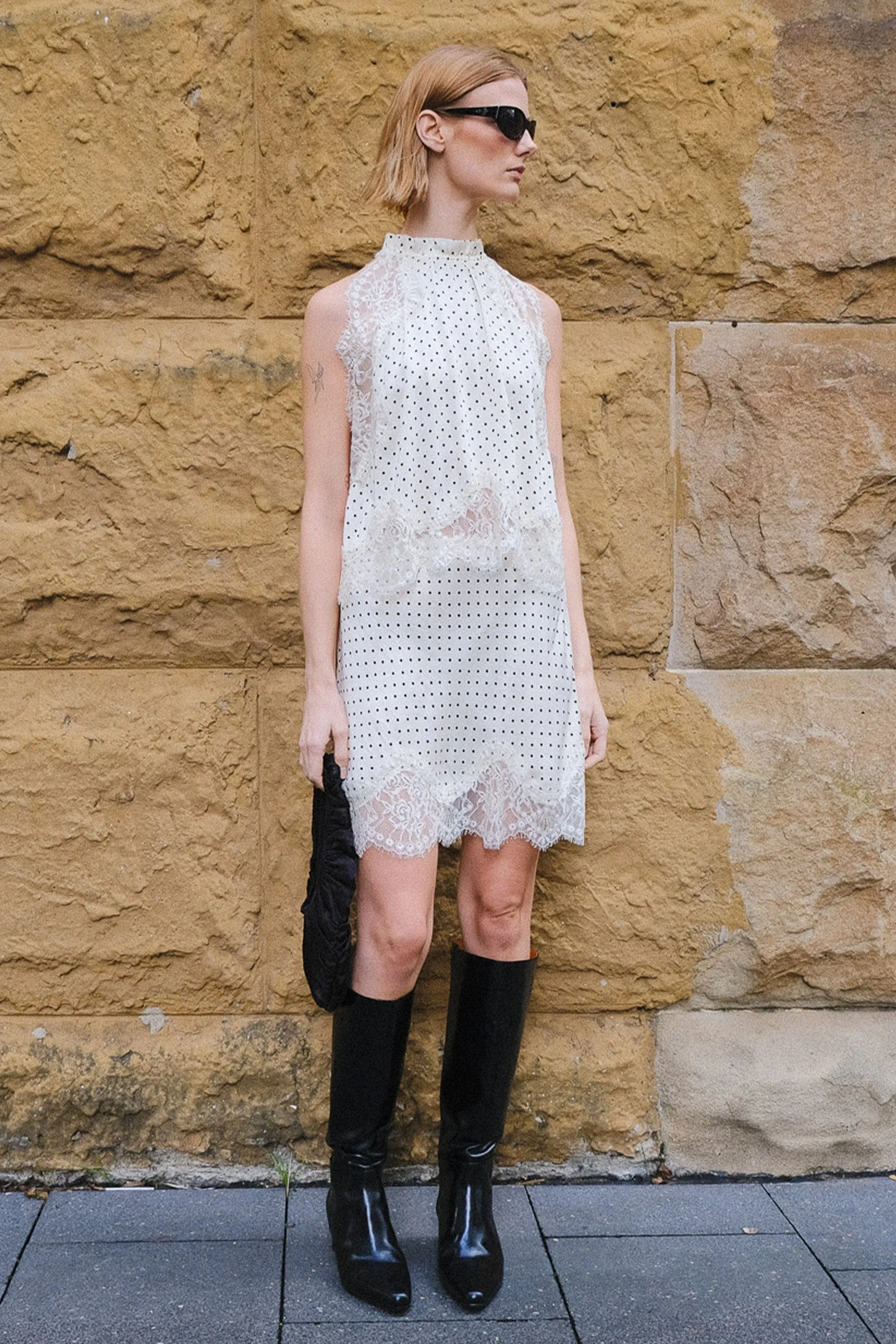 VISIONS LACE MINI SKIRT | CREAM POLKA DOT sold by Third Form product image thumbnail 2