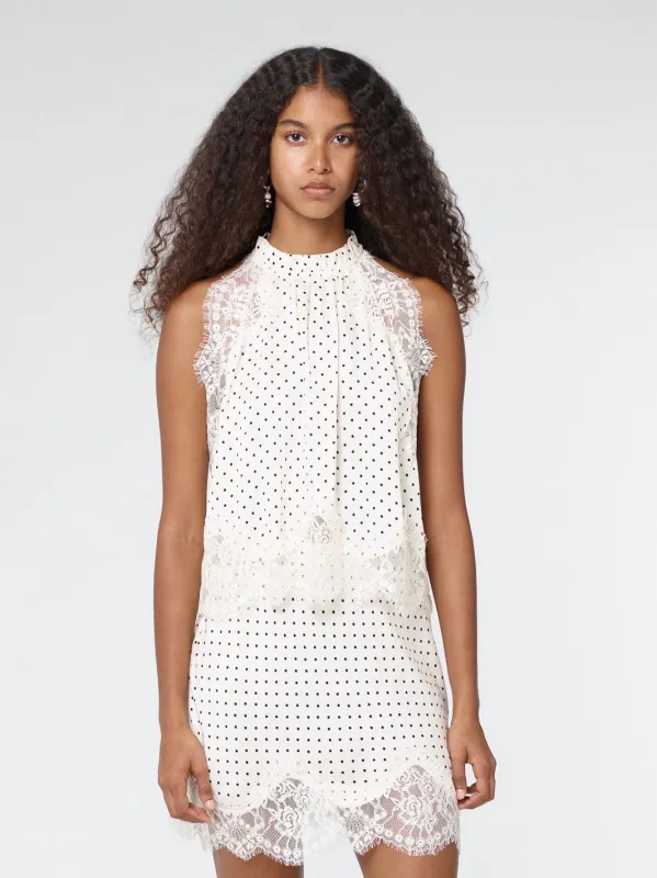 VISIONS LACE TOP | CREAM POLKA DOT made by Third Form