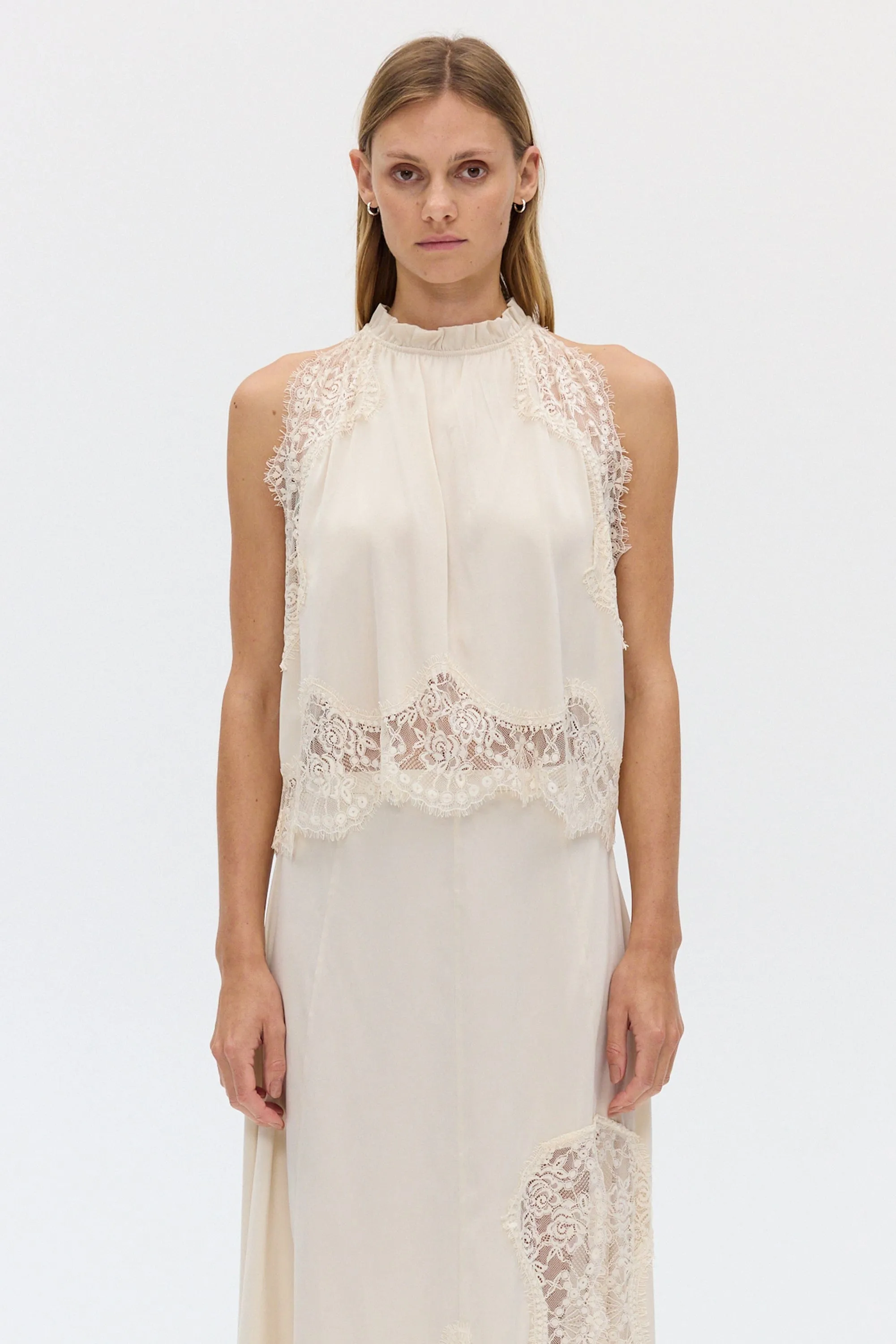 VISIONS LACE TOP | BUTTERCREAM sold by Third Form