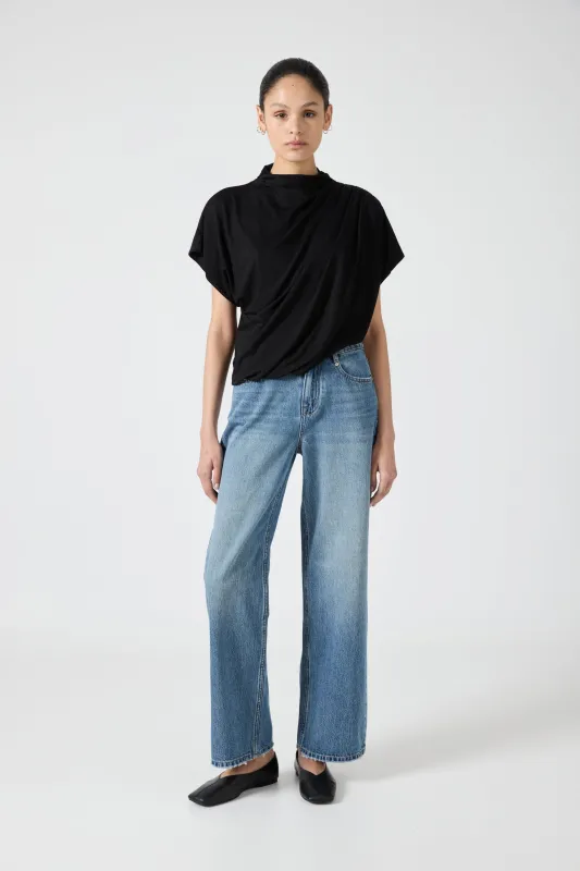 CASCADE JERSEY TOP | BLACK sold by Third Form