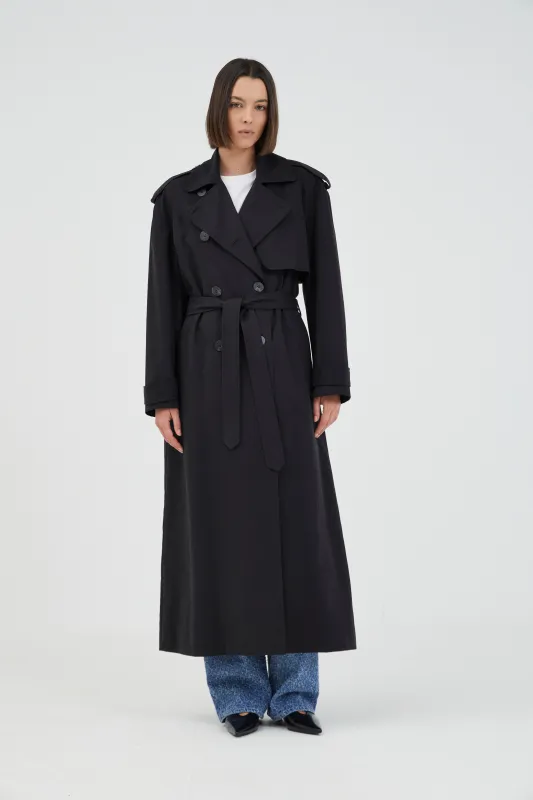 TRANSIT TRENCH COAT | BLACK made by Third Form