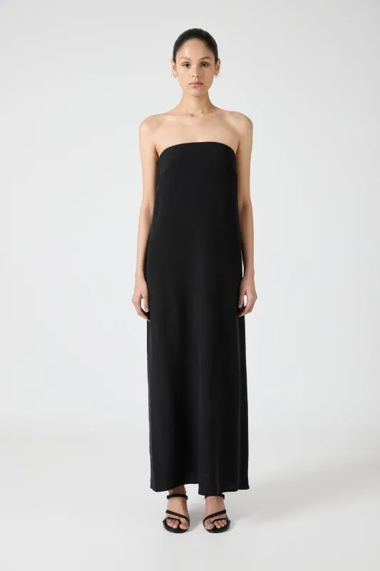 WANDERER STRAPLESS DRESS | BLACK made by Third Form