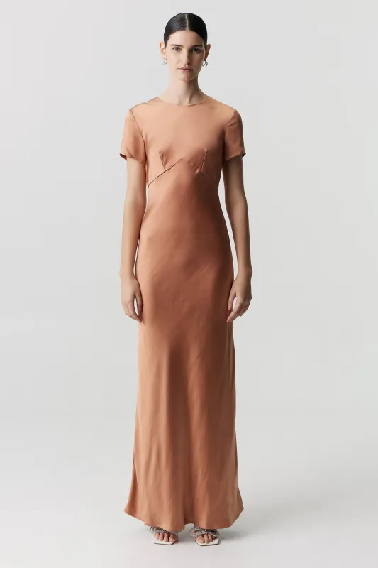 SATIN BIAS MAXI TEE DRESS | ROSÉ made by Third Form