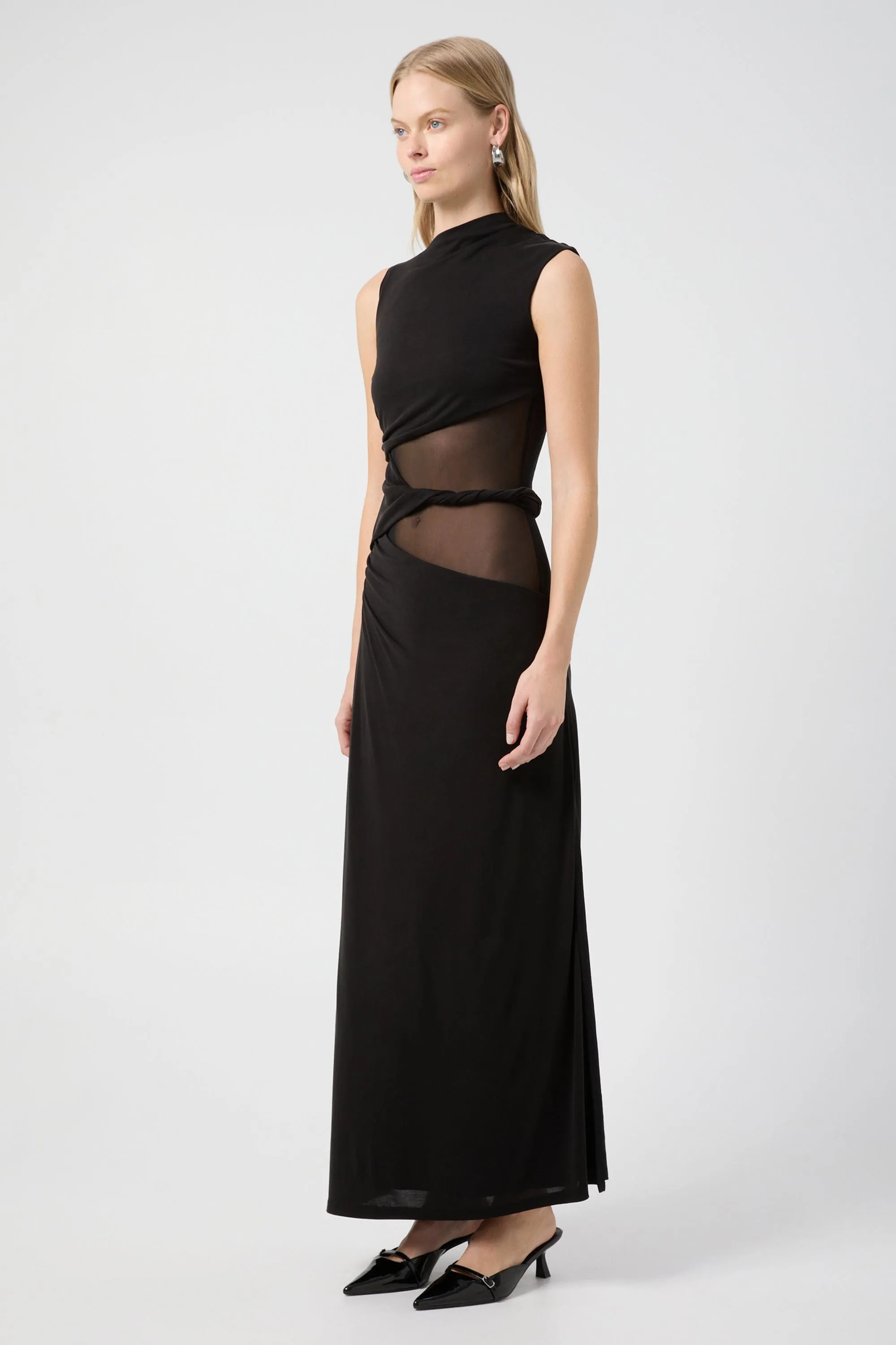 INTERWEAVE DRAPE MAXI DRESS | BLACK sold by Third Form product image thumbnail 3