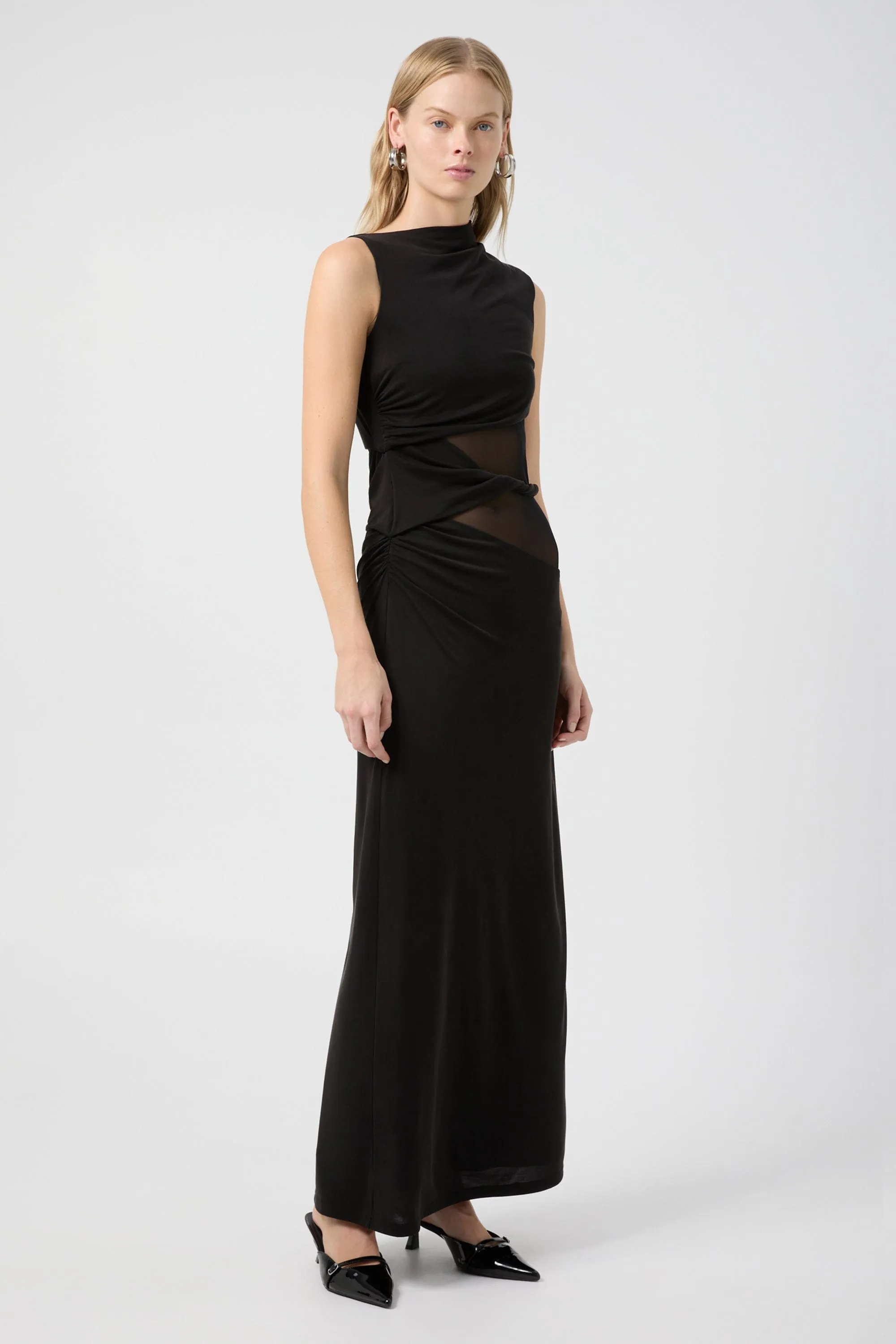 INTERWEAVE DRAPE MAXI DRESS | BLACK sold by Third Form product image thumbnail 5
