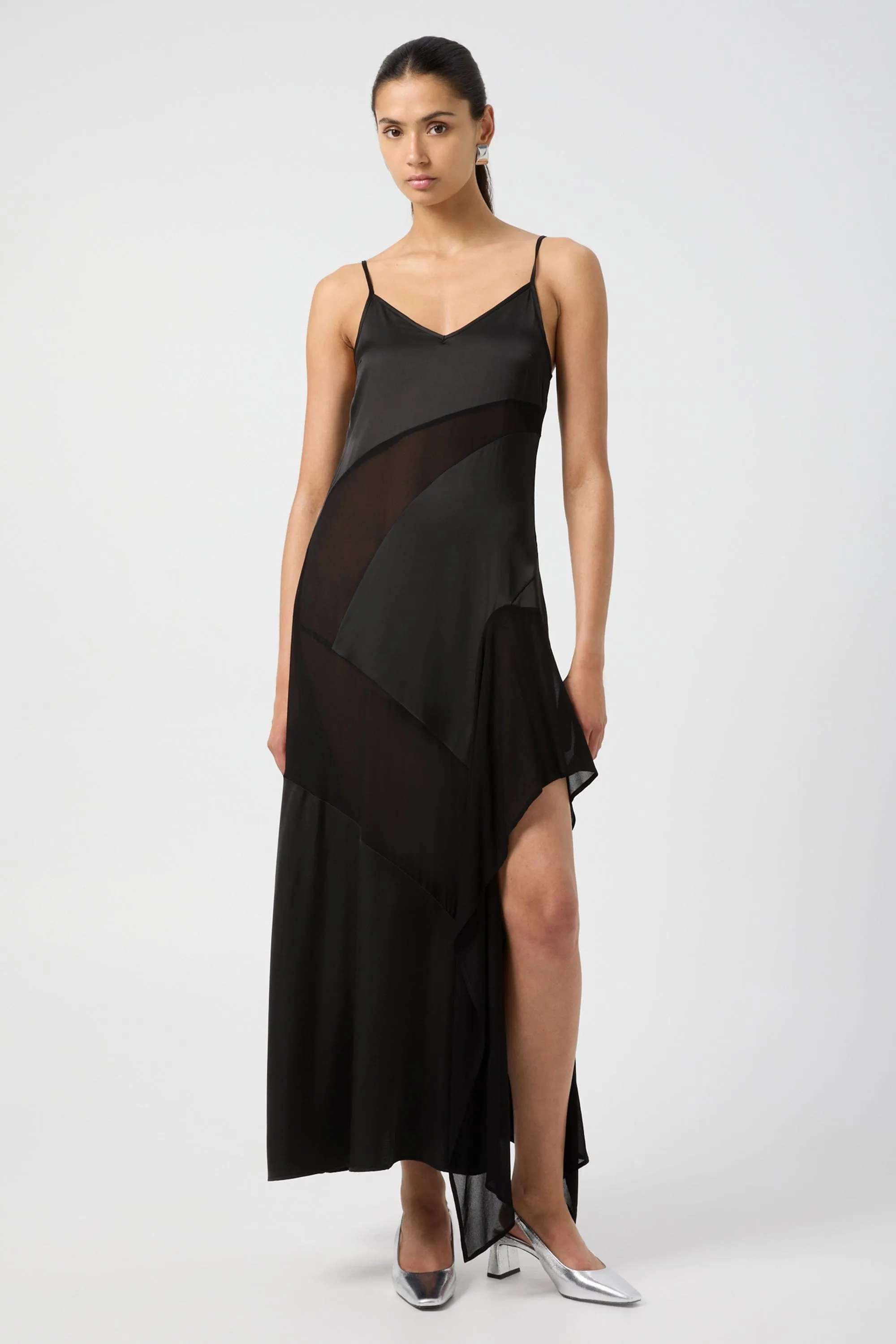 ESSENCE PANELLED MAXI DRESS | BLACK sold by Third Form product image thumbnail 4