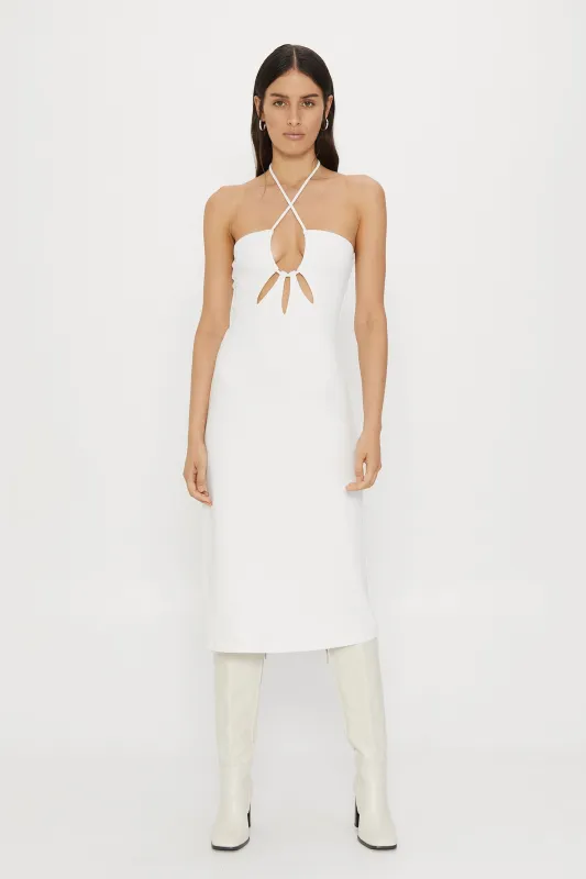 RIP TIDE MIDI SLIP DRESS | OFF WHITE made by Third Form