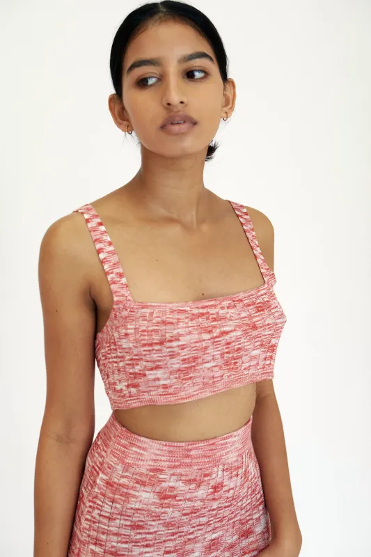 HORIZON KNIT BRA-LET | PINK TO RED sold by Third Form